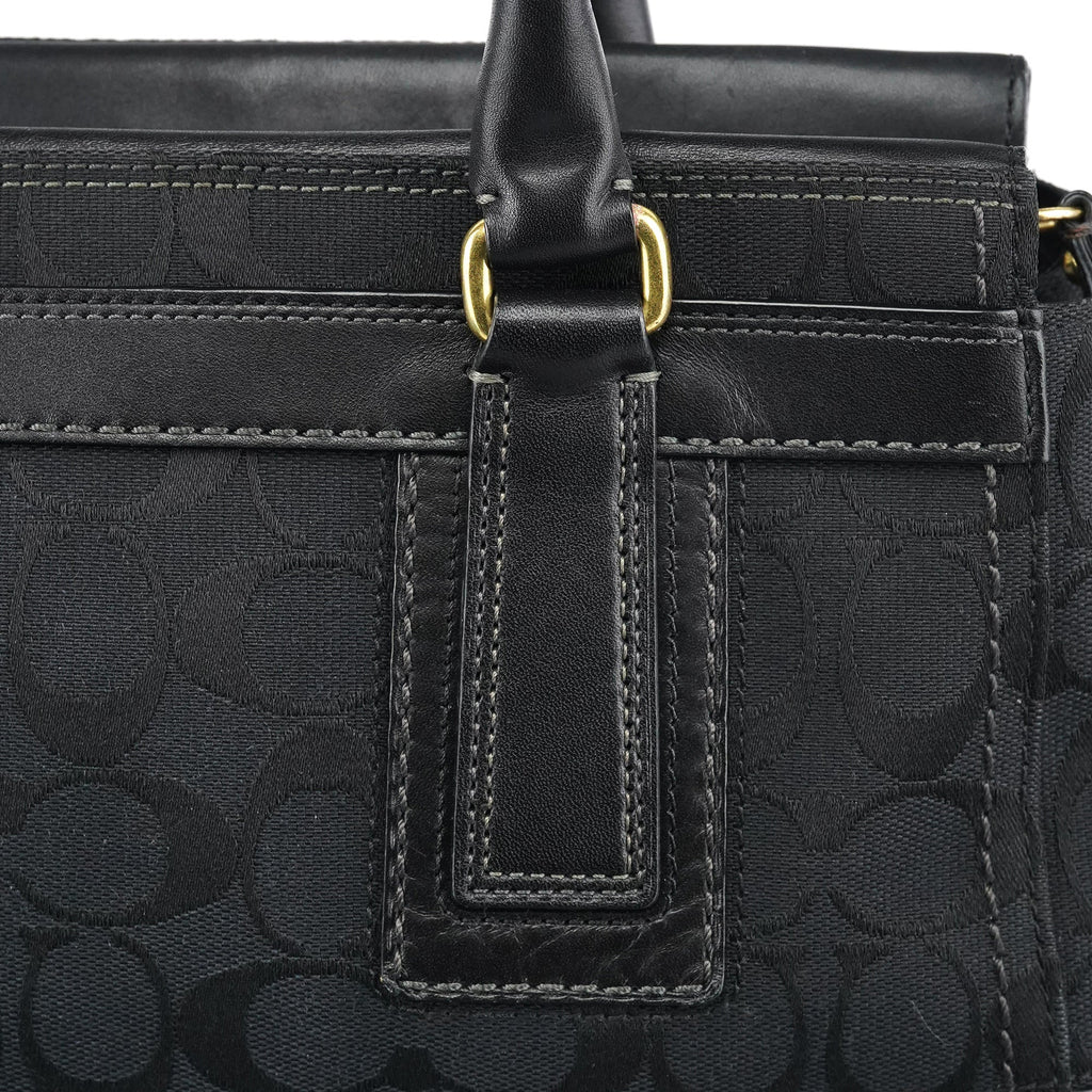 11062 Black Signature Turnlock Tote Bag