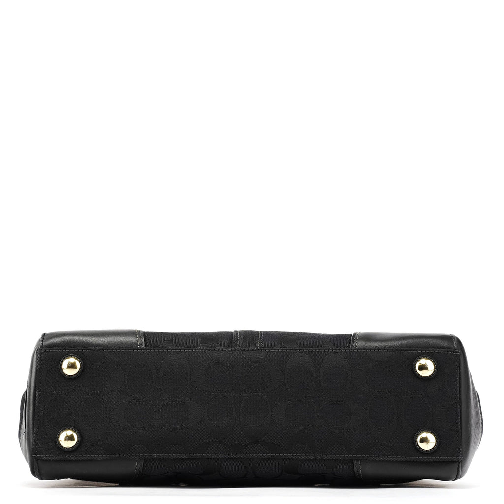 11062 Black Signature Turnlock Tote Bag