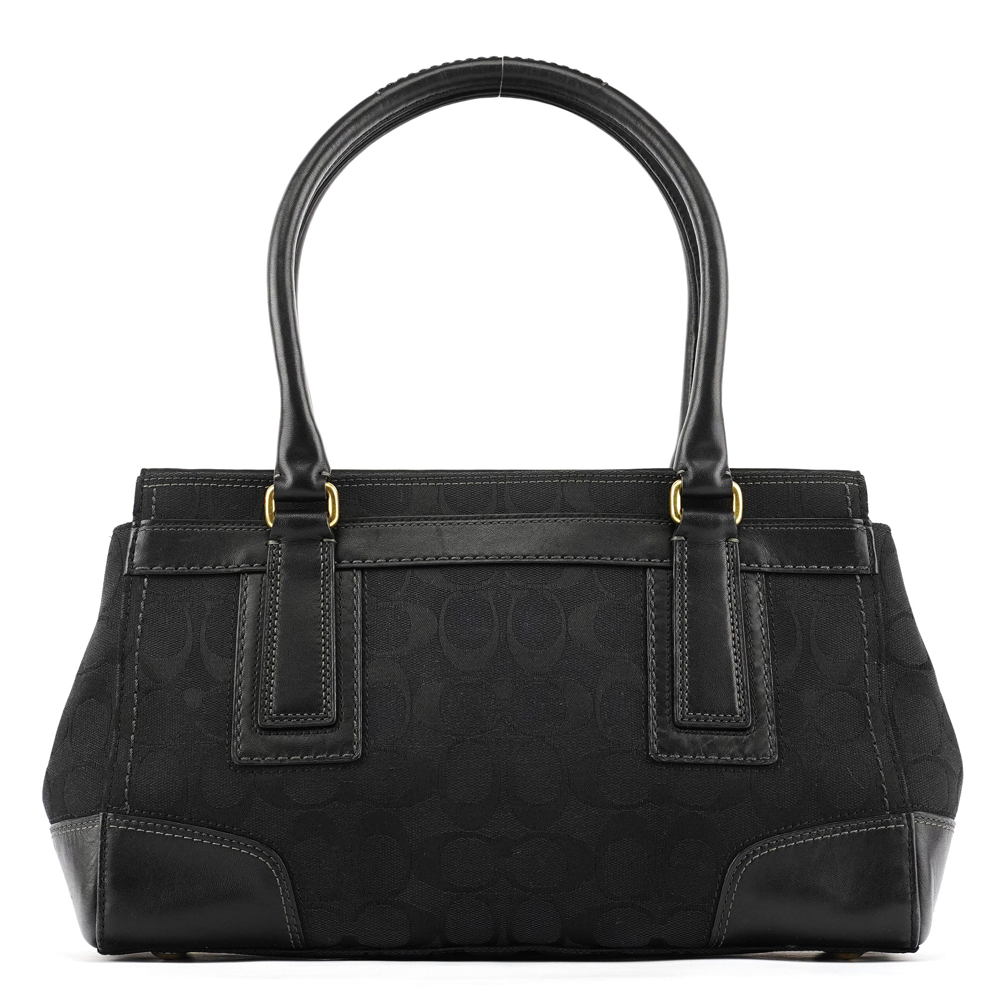 11062 Black Signature Turnlock Tote Bag