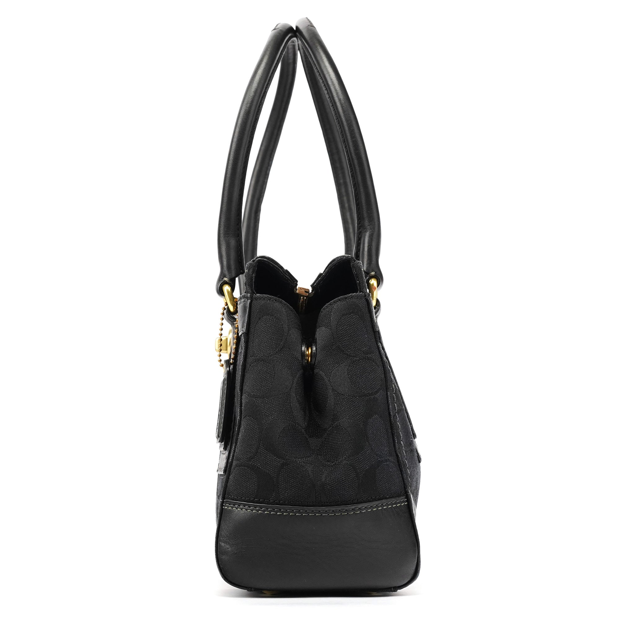 11062 Black Signature Turnlock Tote Bag
