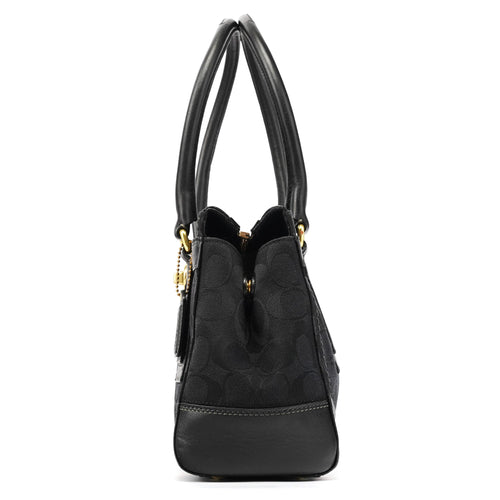 11062 Black Signature Turnlock Tote Bag