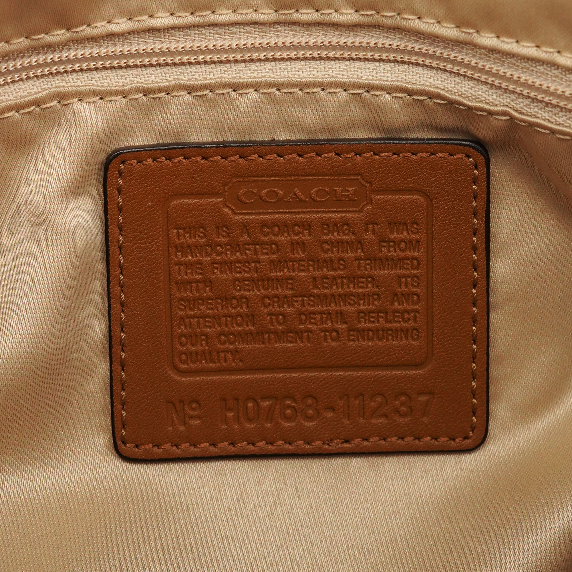 11237 Beige Brown Signature Turnlock Tote Bag