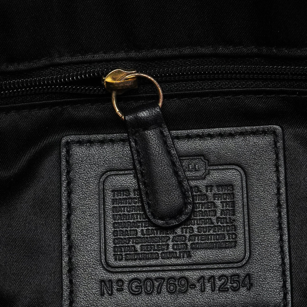 11254 Black Leather Turnlock Shoulder Bag