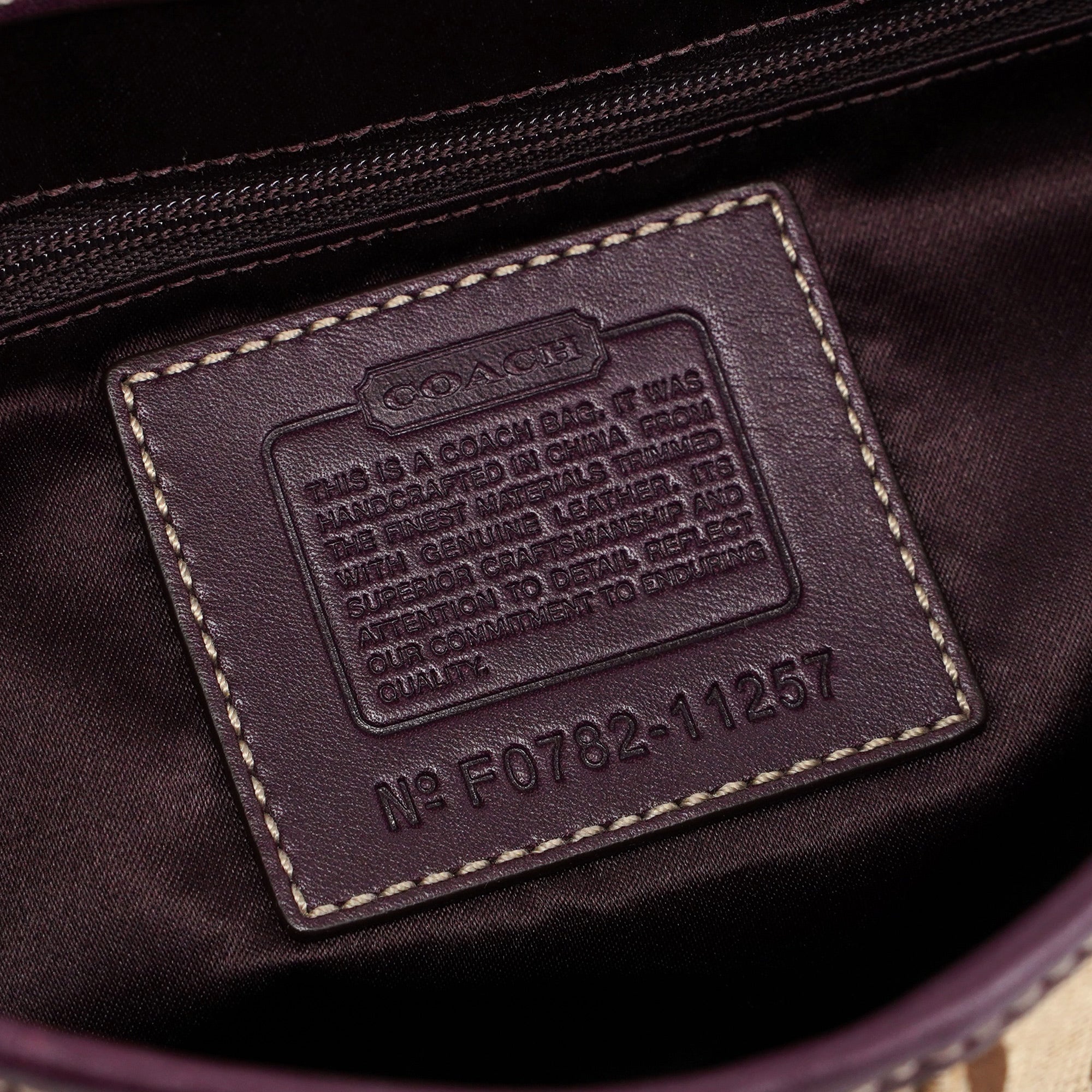 11257 Beige Brown Signature C Turnlock Shoulder Bag