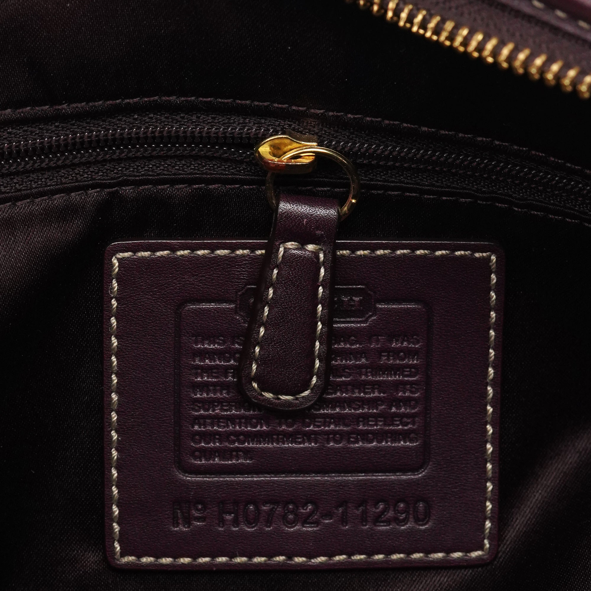 11290 Beige Purple Signature Shoulder Bag