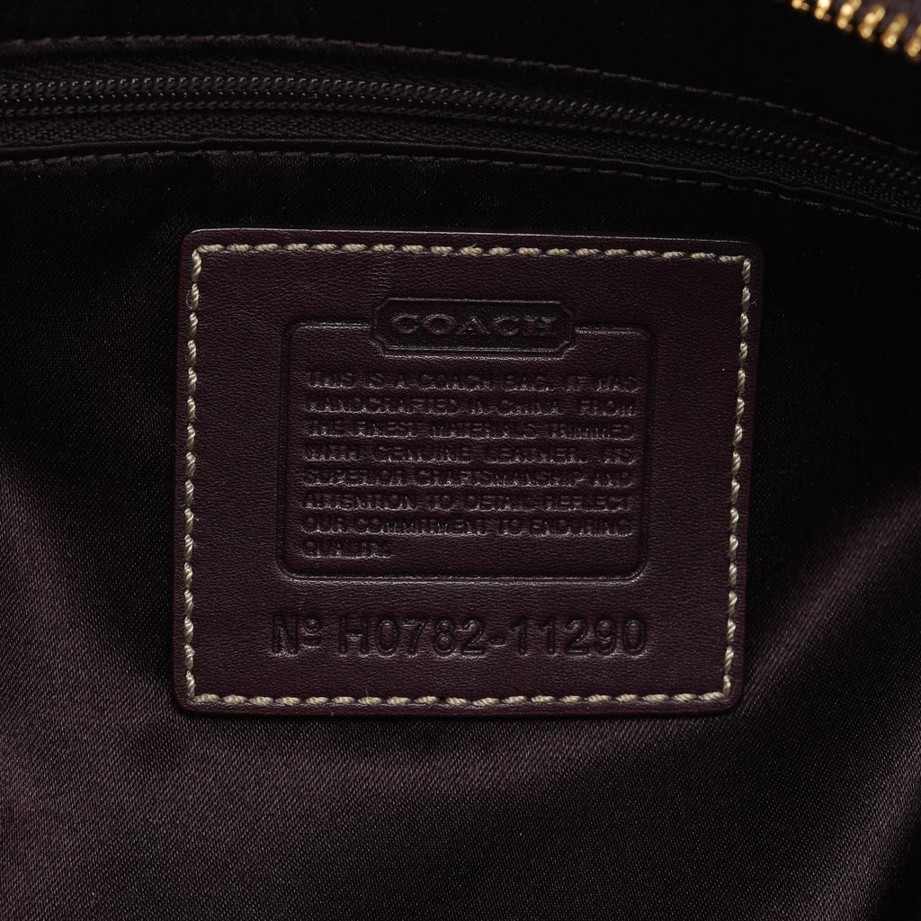 11290 Beige Purple Signature Shoulder Bag