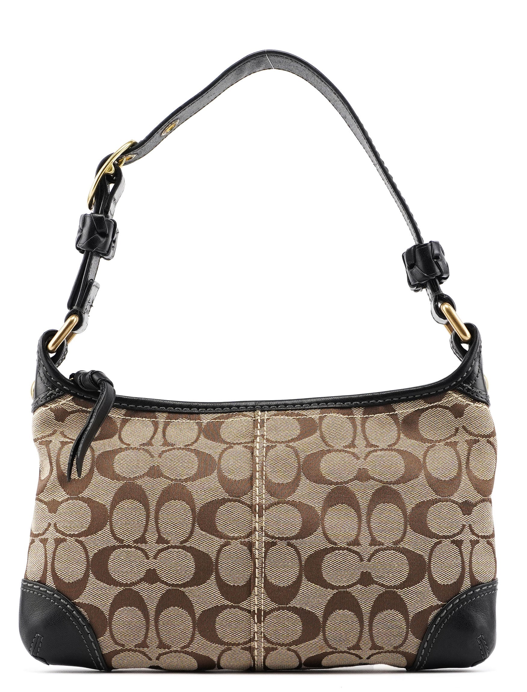 11430 Beige Signature C Hobo Shoulder Bag