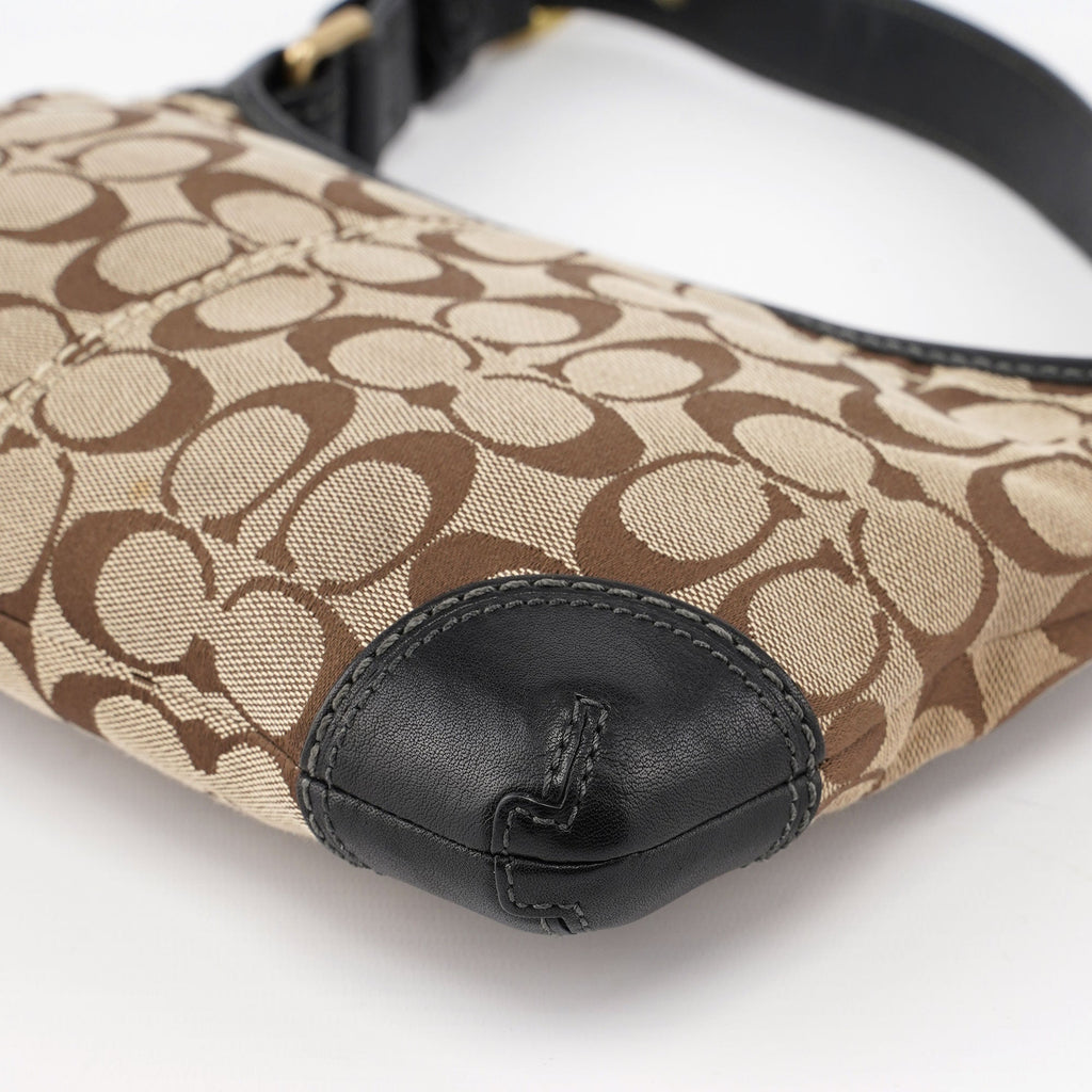 11430 Beige Signature C Hobo Shoulder Bag