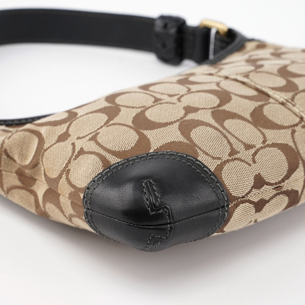 11430 Beige Signature C Hobo Shoulder Bag