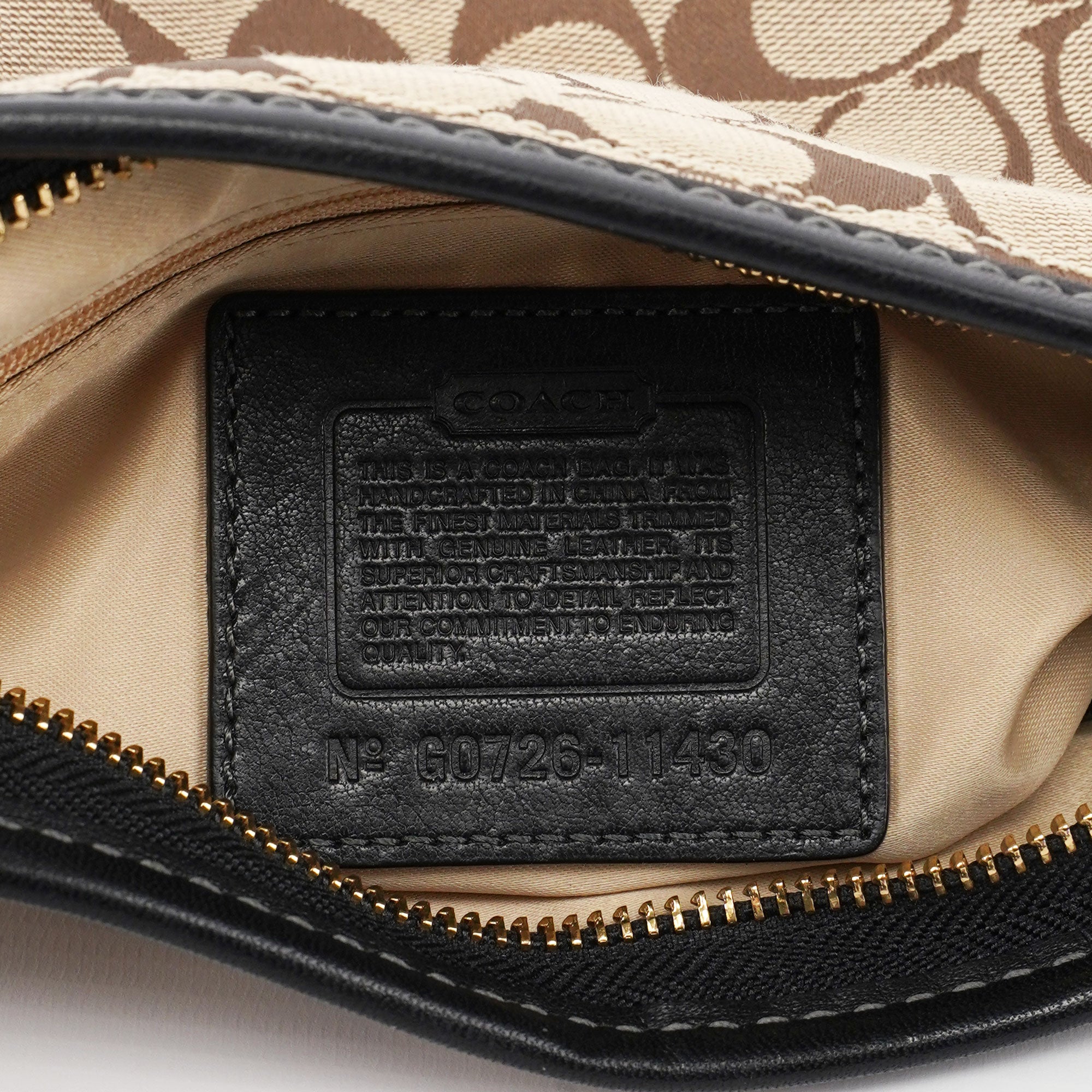 11430 Beige Signature C Hobo Shoulder Bag