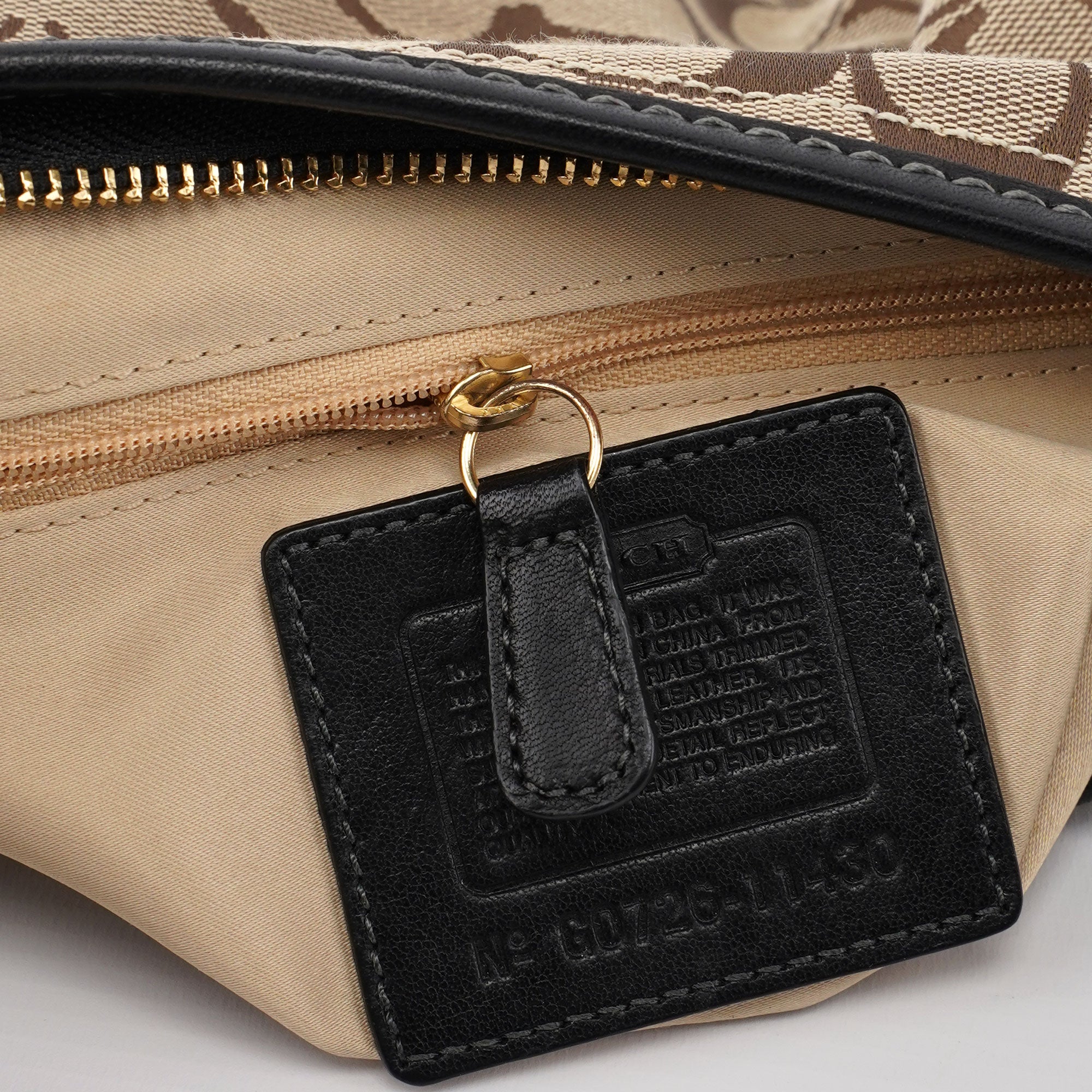 11430 Beige Signature C Hobo Shoulder Bag