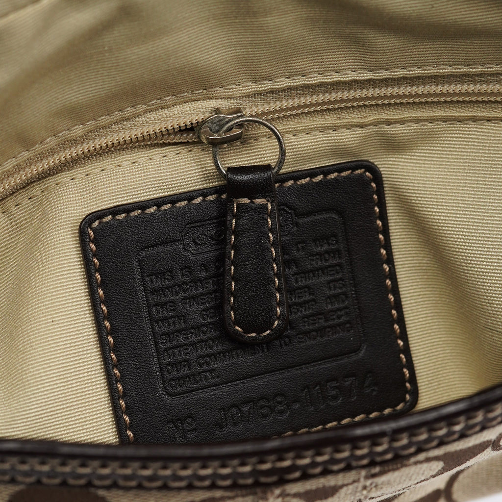 11574 Beige Brown Turnlock Shoulder Bag