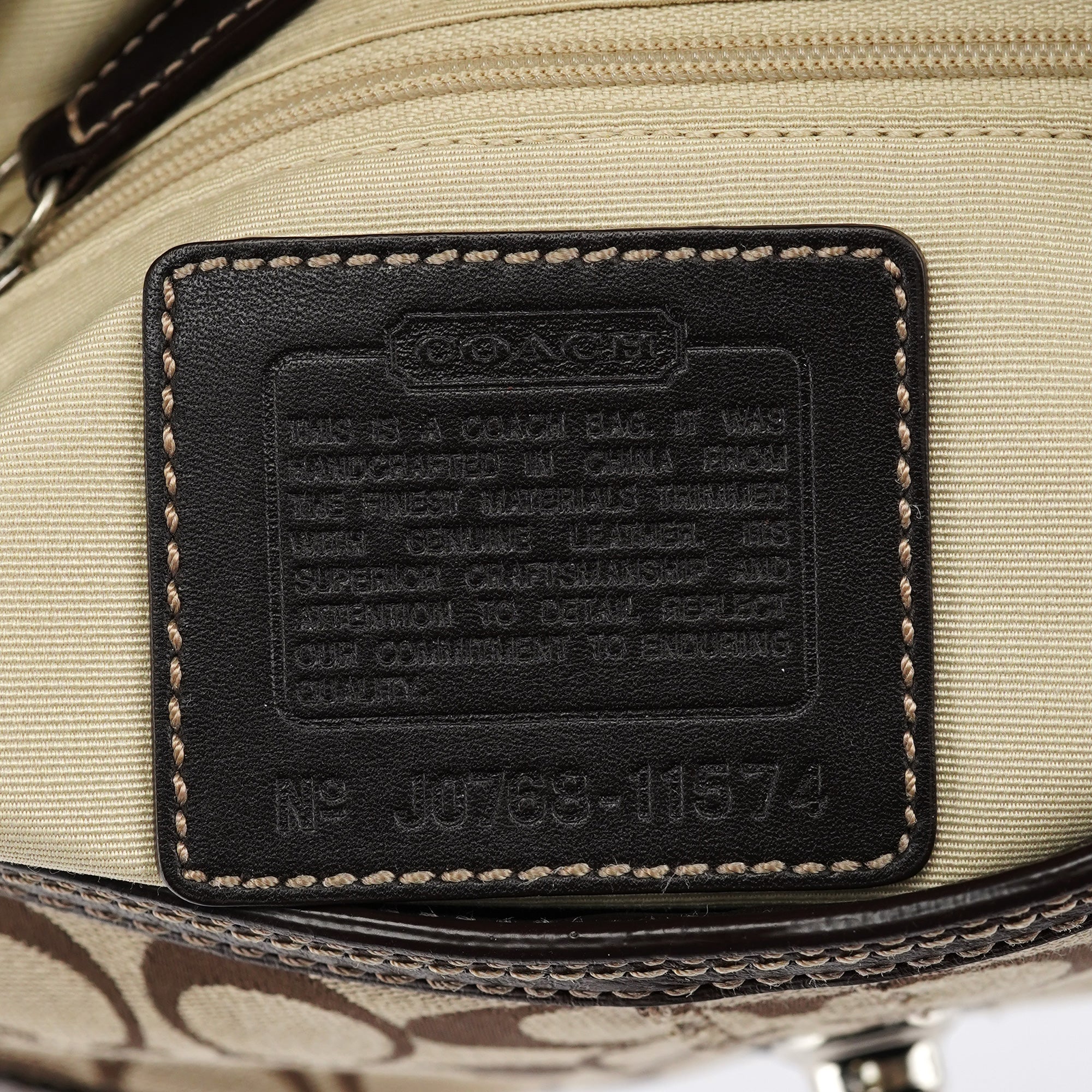 11574 Beige Brown Turnlock Shoulder Bag