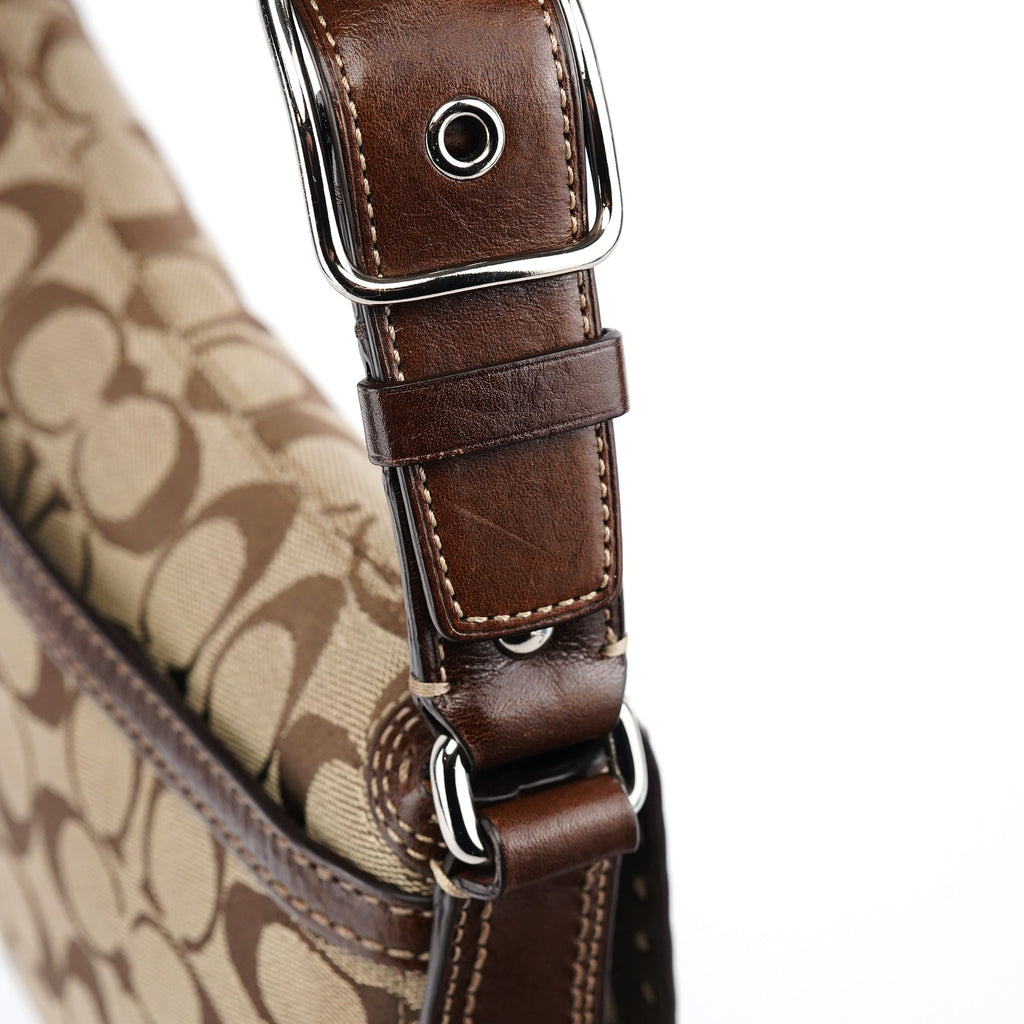 11574 Beige Brown Turnlock Shoulder Bag