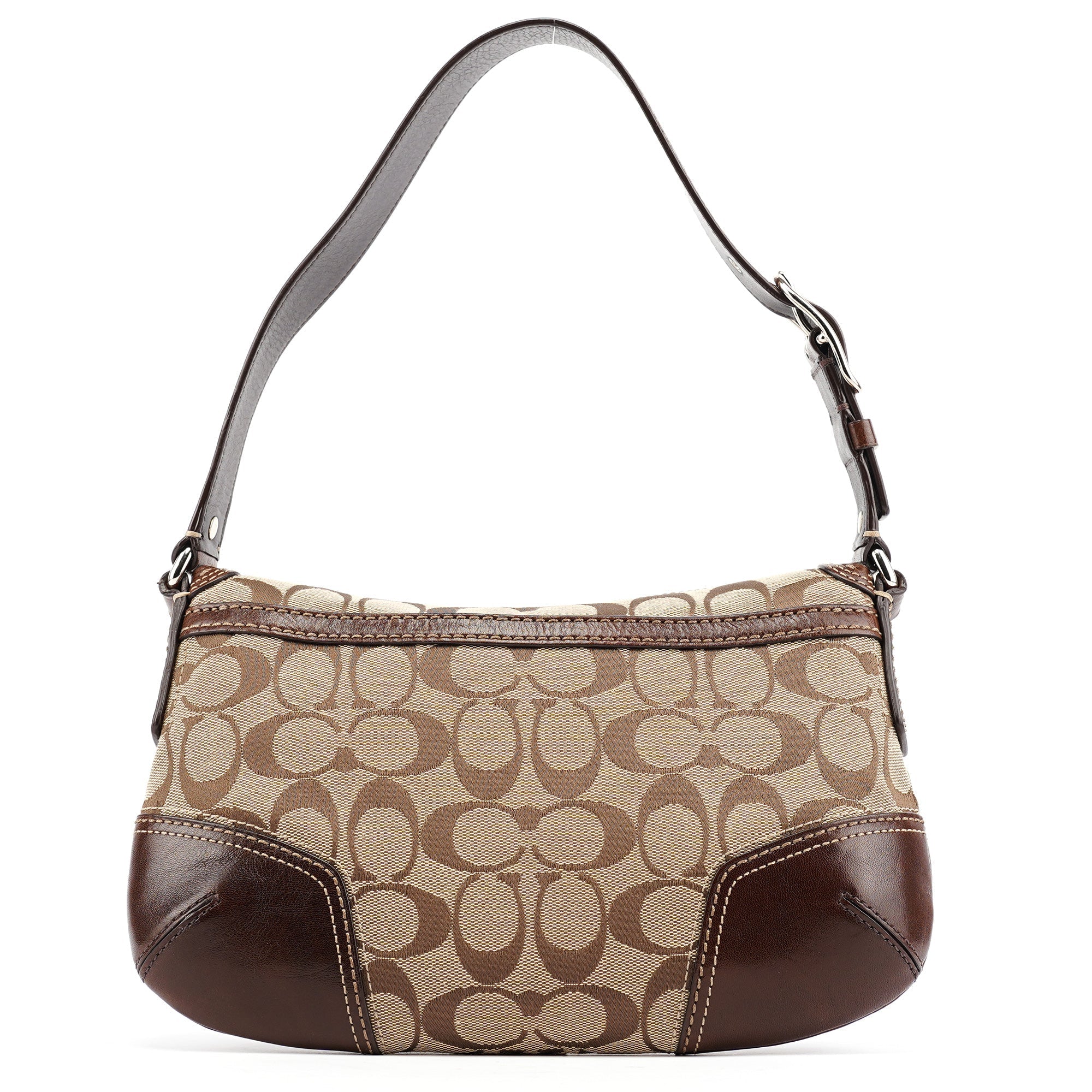 11574 Beige Brown Turnlock Shoulder Bag