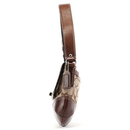 11574 Beige Brown Turnlock Shoulder Bag