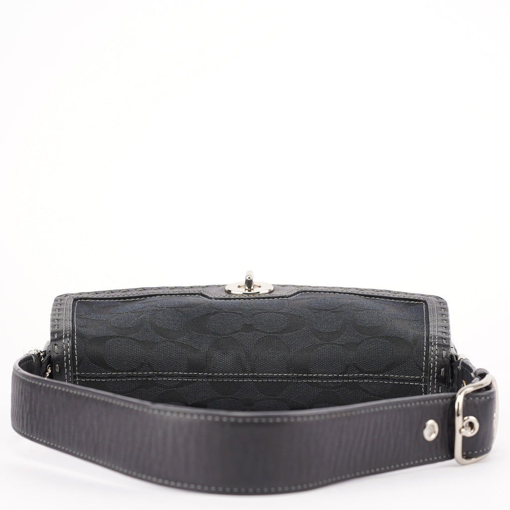 11574 Black Turnlock Shoulder Bag