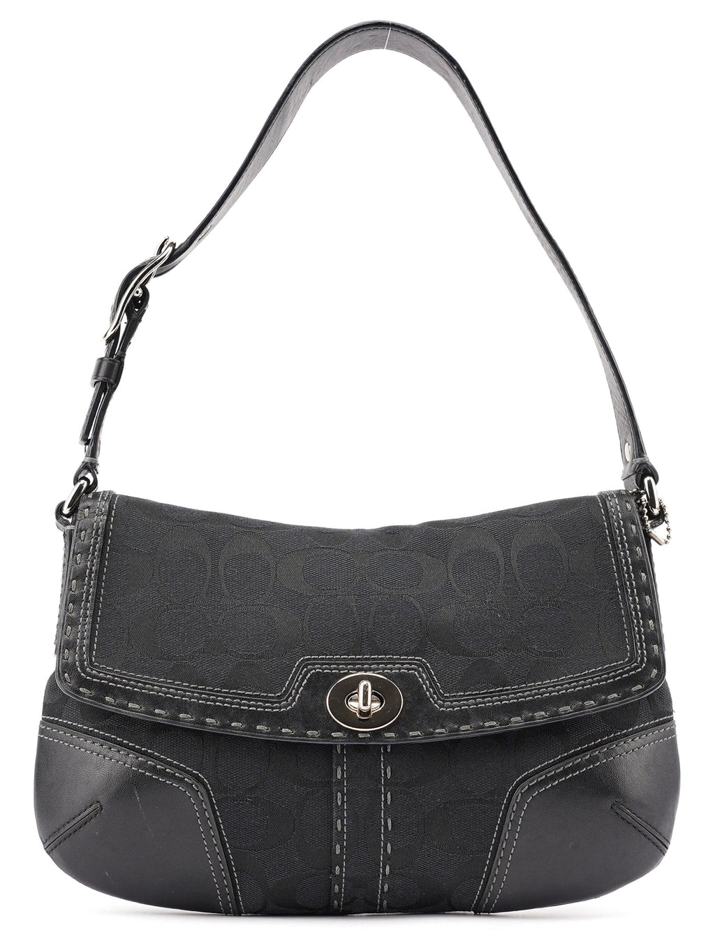 11574 Black Turnlock Shoulder Bag