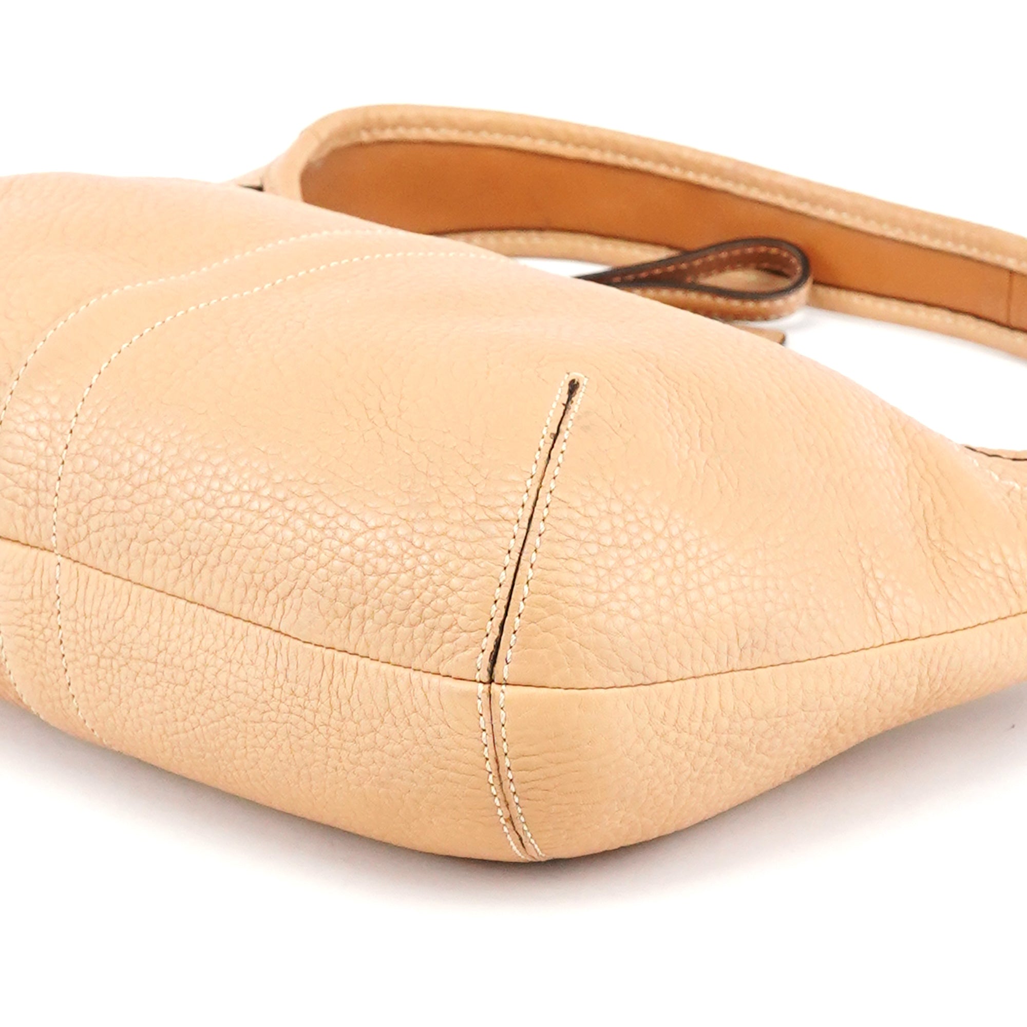 11611 Tan Leather Hobo Shoulder Bag