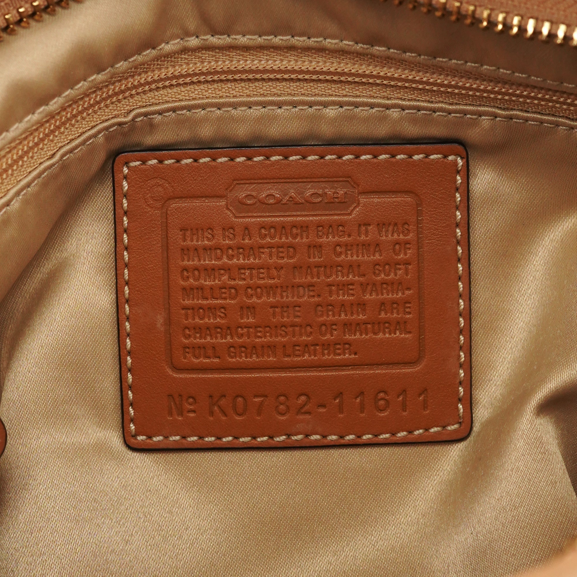 11611 Tan Leather Hobo Shoulder Bag