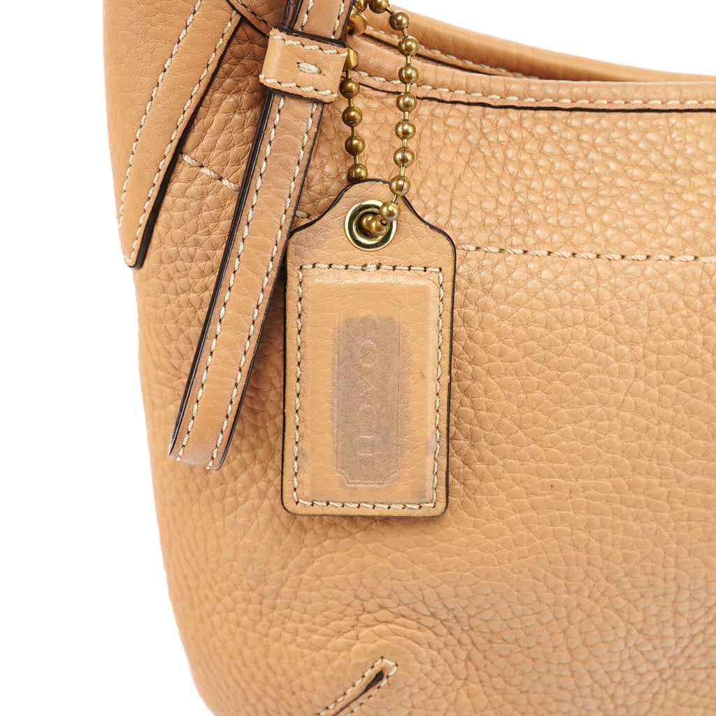 11611 Tan Leather Hobo Shoulder Bag