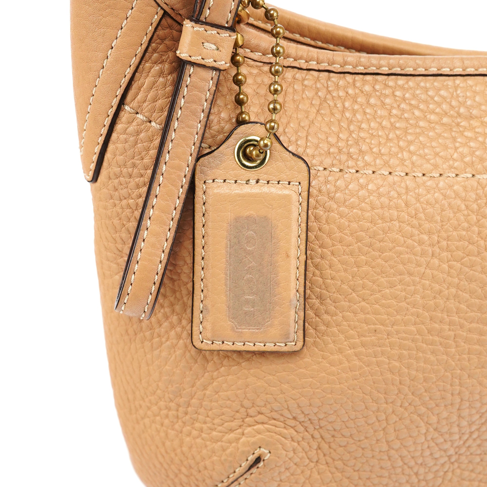 11611 Tan Leather Hobo Shoulder Bag