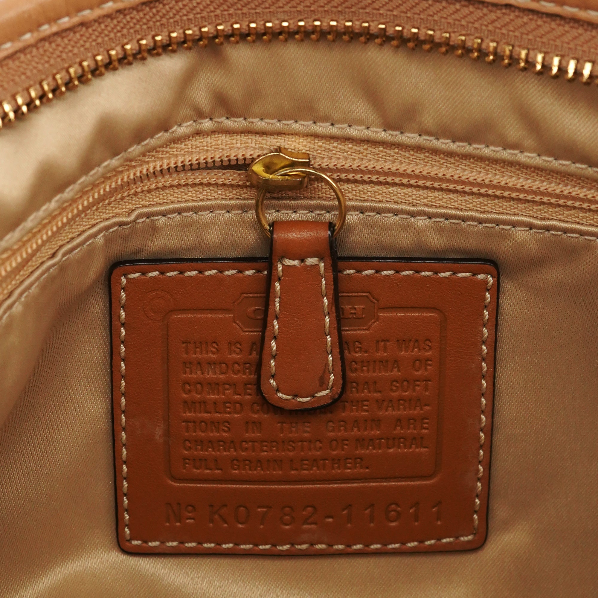 11611 Tan Leather Hobo Shoulder Bag