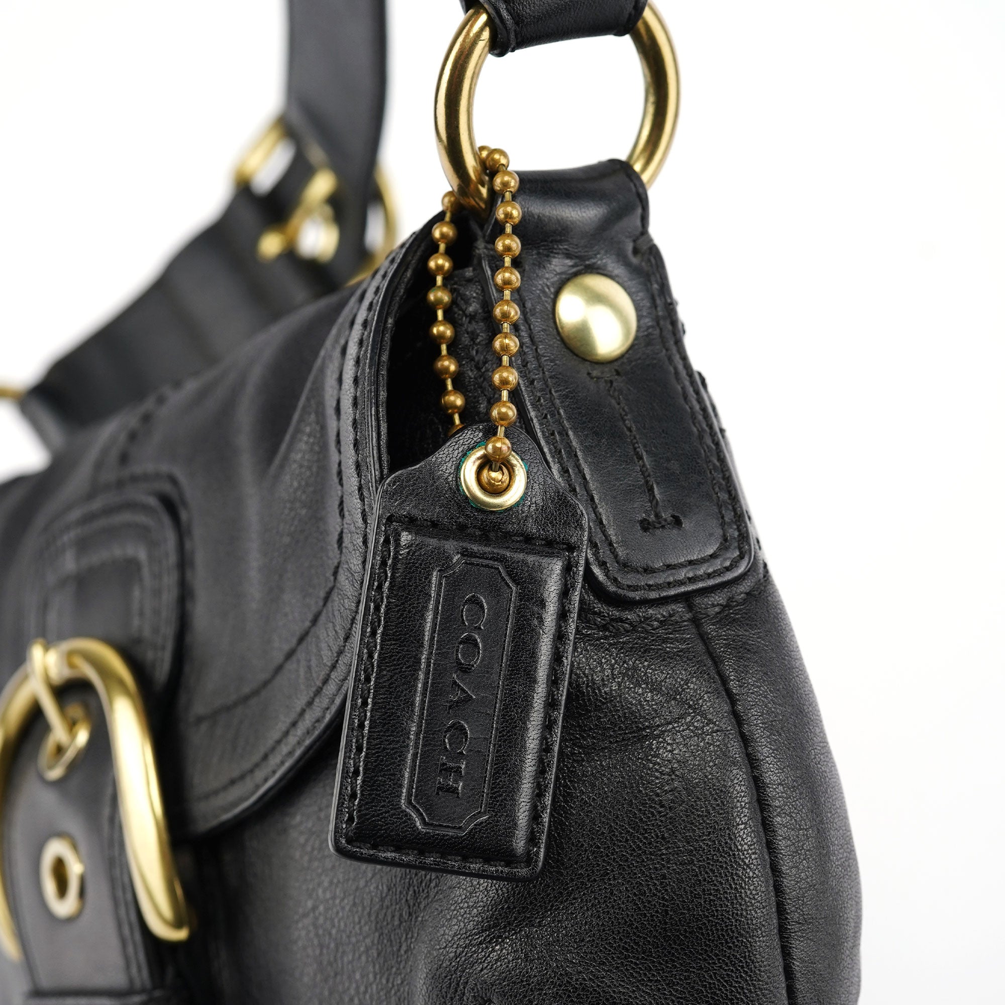 11840 Black Leather Soho Shoulder Bag