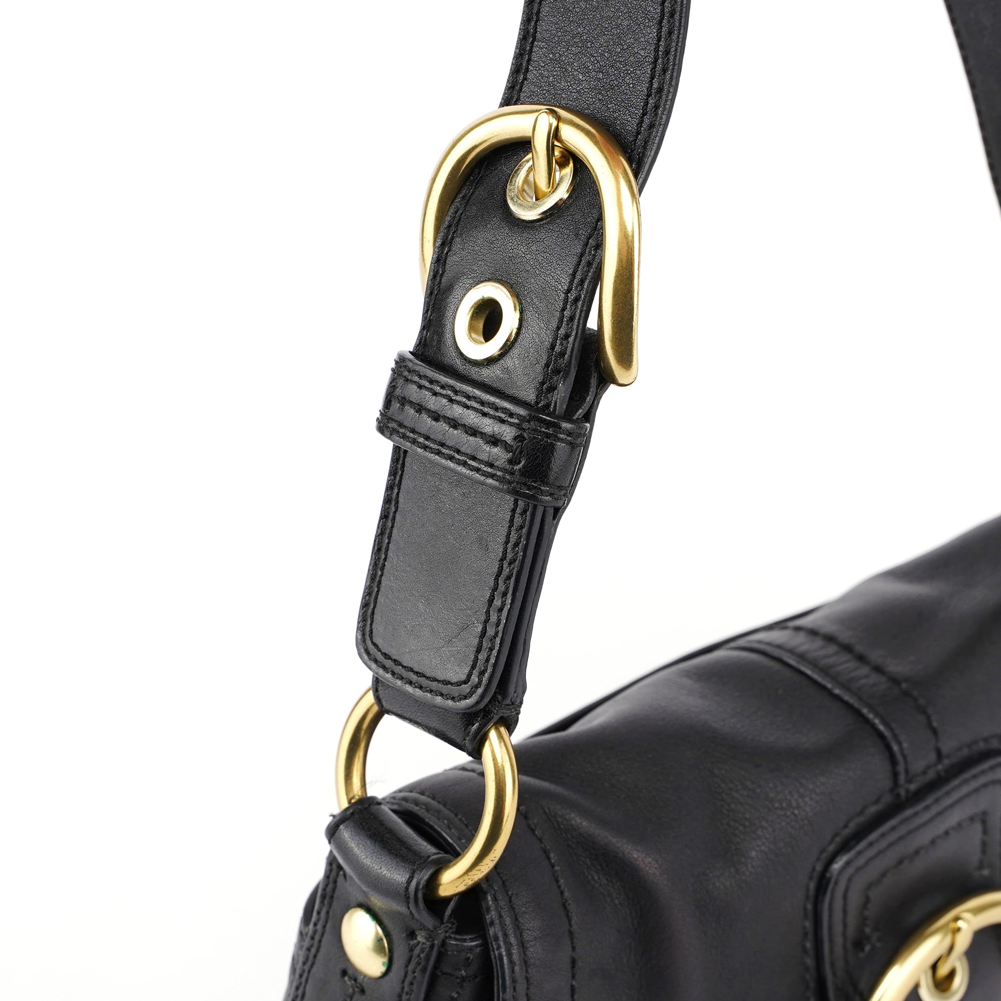 11840 Black Leather Soho Shoulder Bag