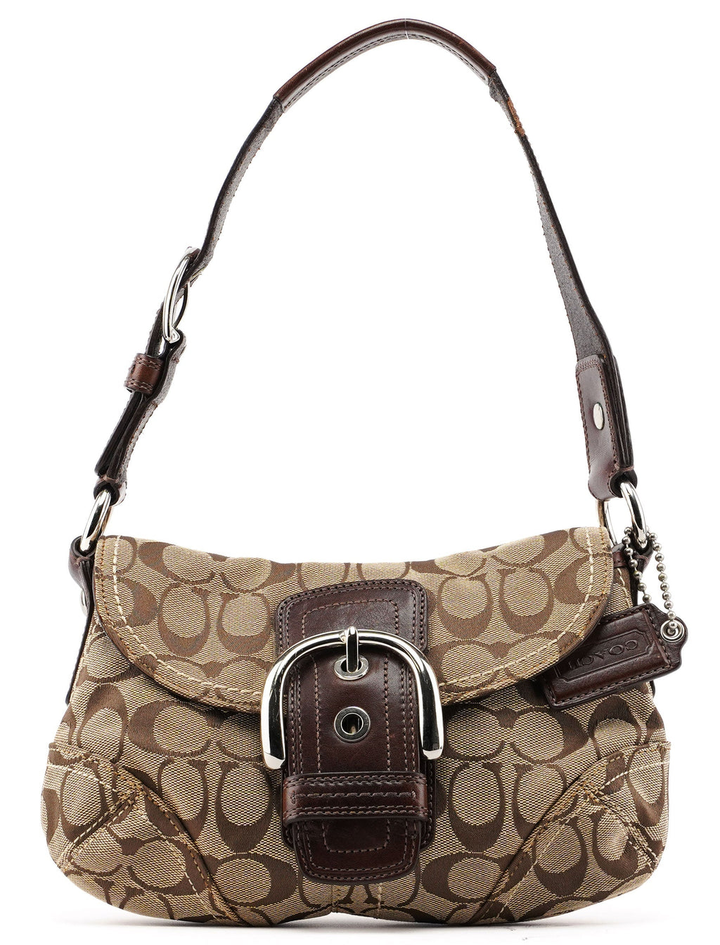 11860 Beige Brown Signature C Soho Shoulder Bag