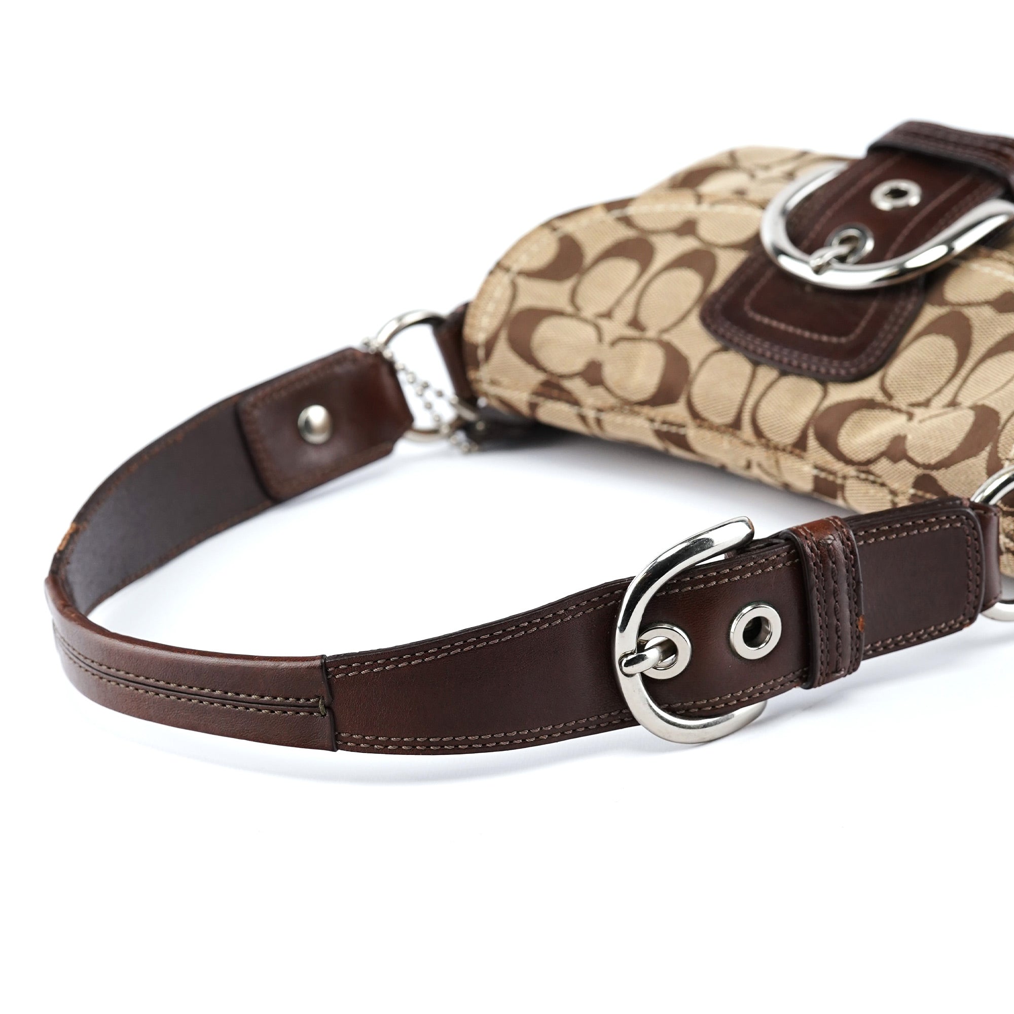 11860 Beige Brown Signature C Soho Shoulder Bag