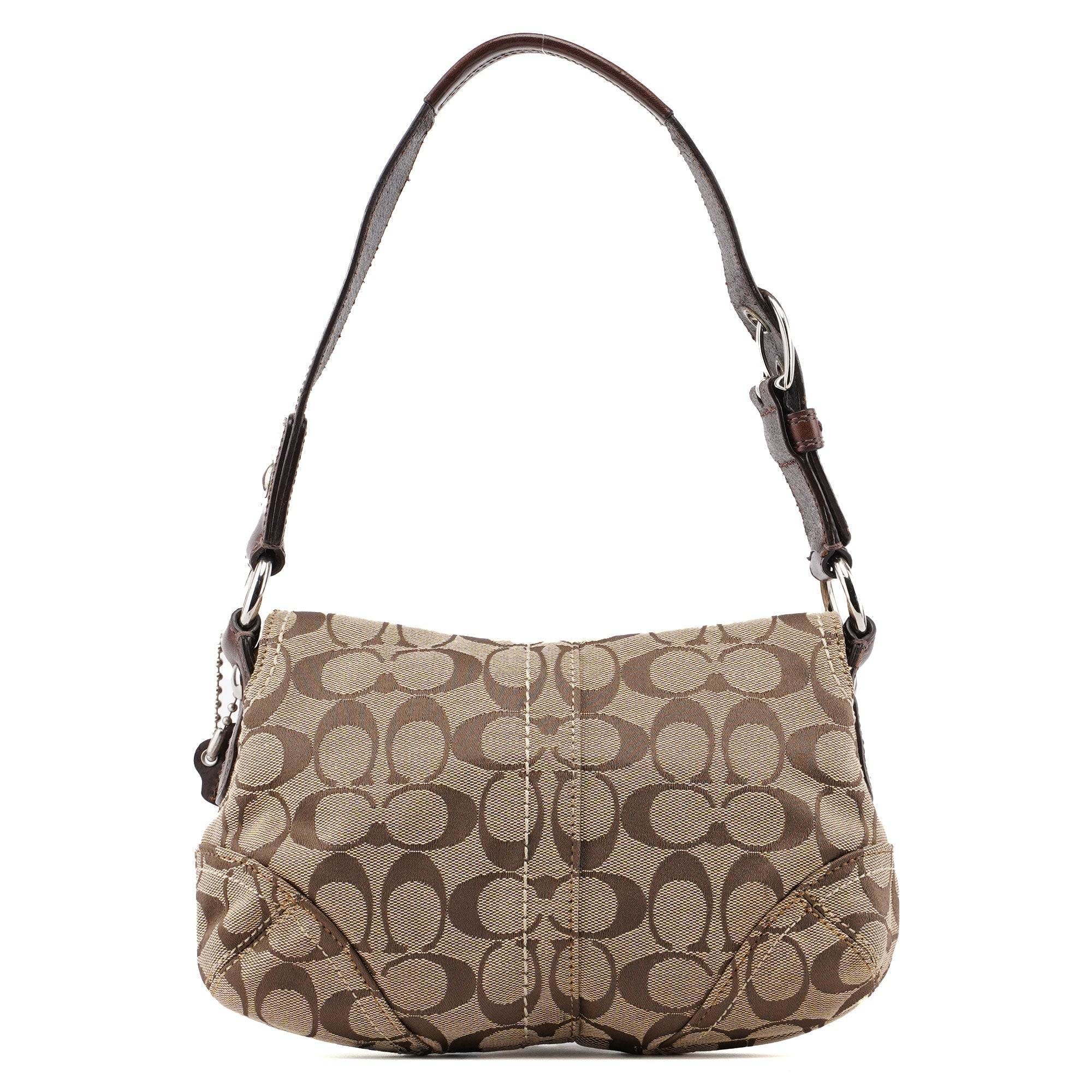 11860 Beige Brown Signature C Soho Shoulder Bag