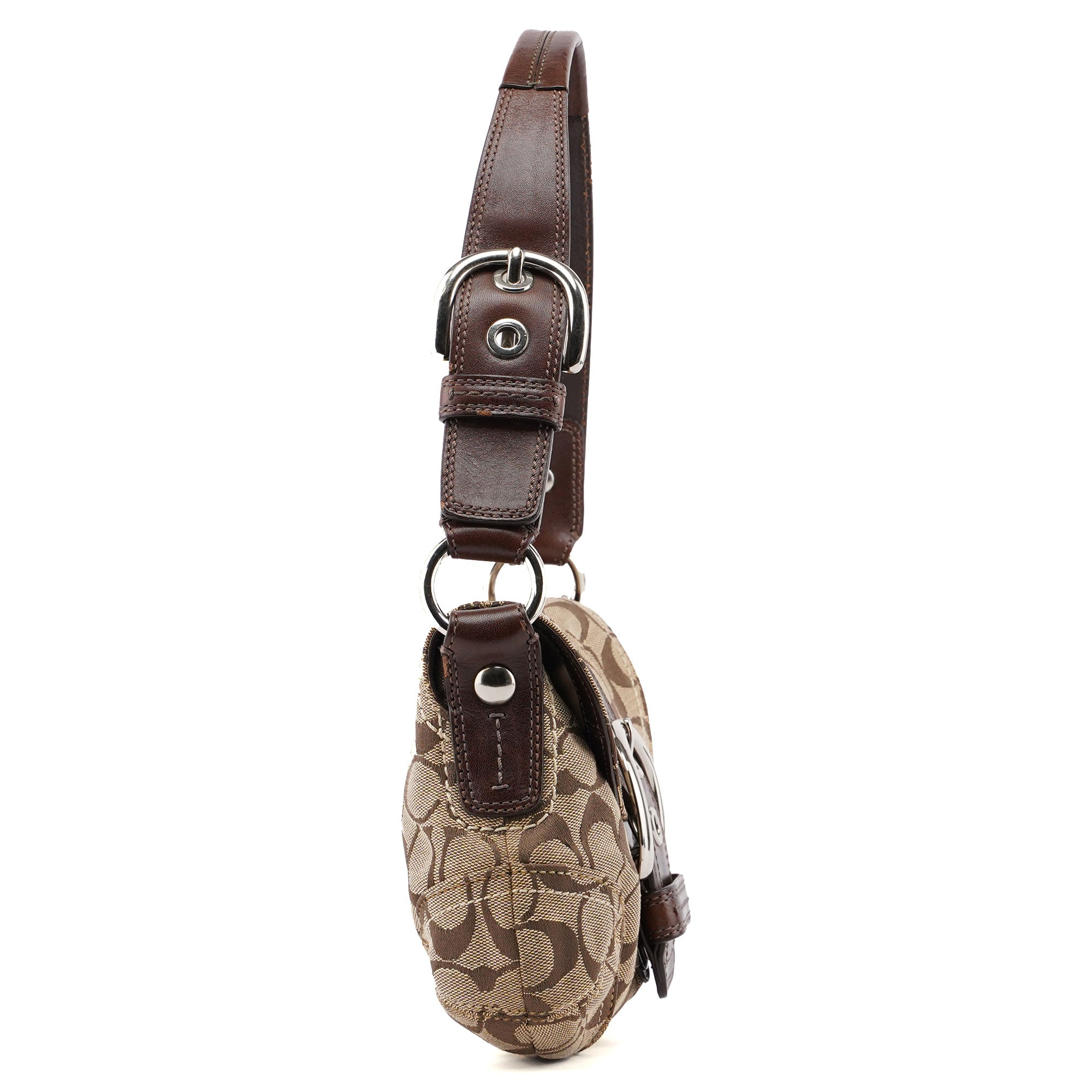 11860 Beige Brown Signature C Soho Shoulder Bag