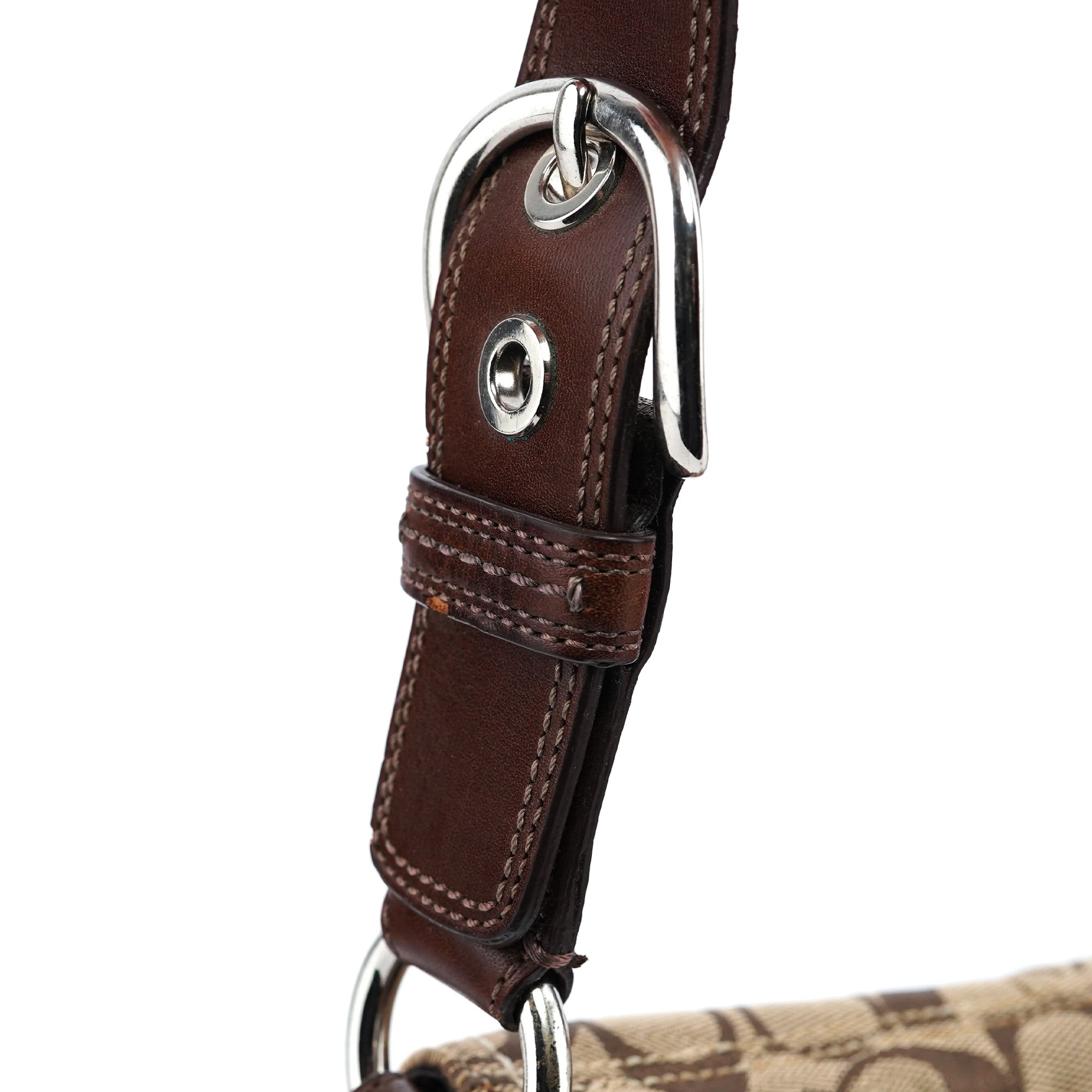 11860 Beige Brown Signature C Soho Shoulder Bag