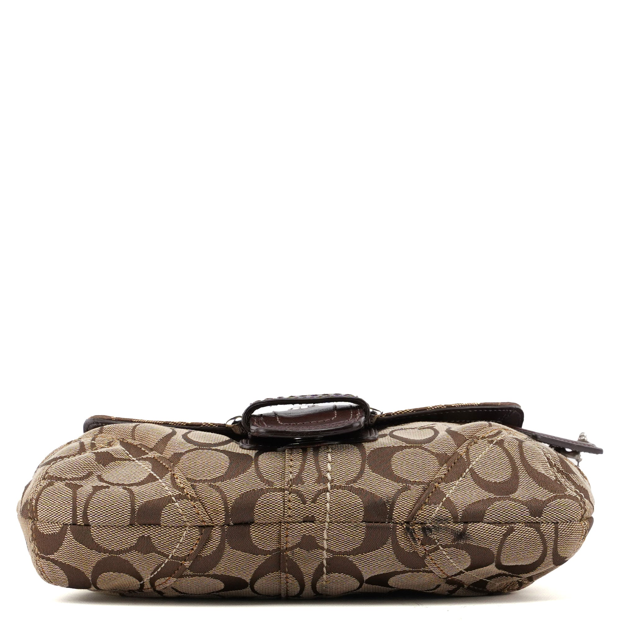 11860 Beige Brown Signature C Soho Shoulder Bag