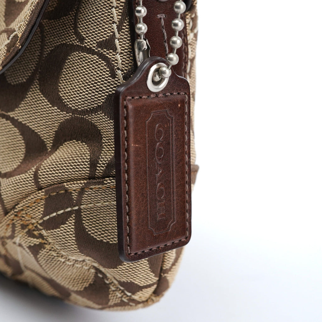 11860 Beige Brown Signature C Soho Shoulder Bag
