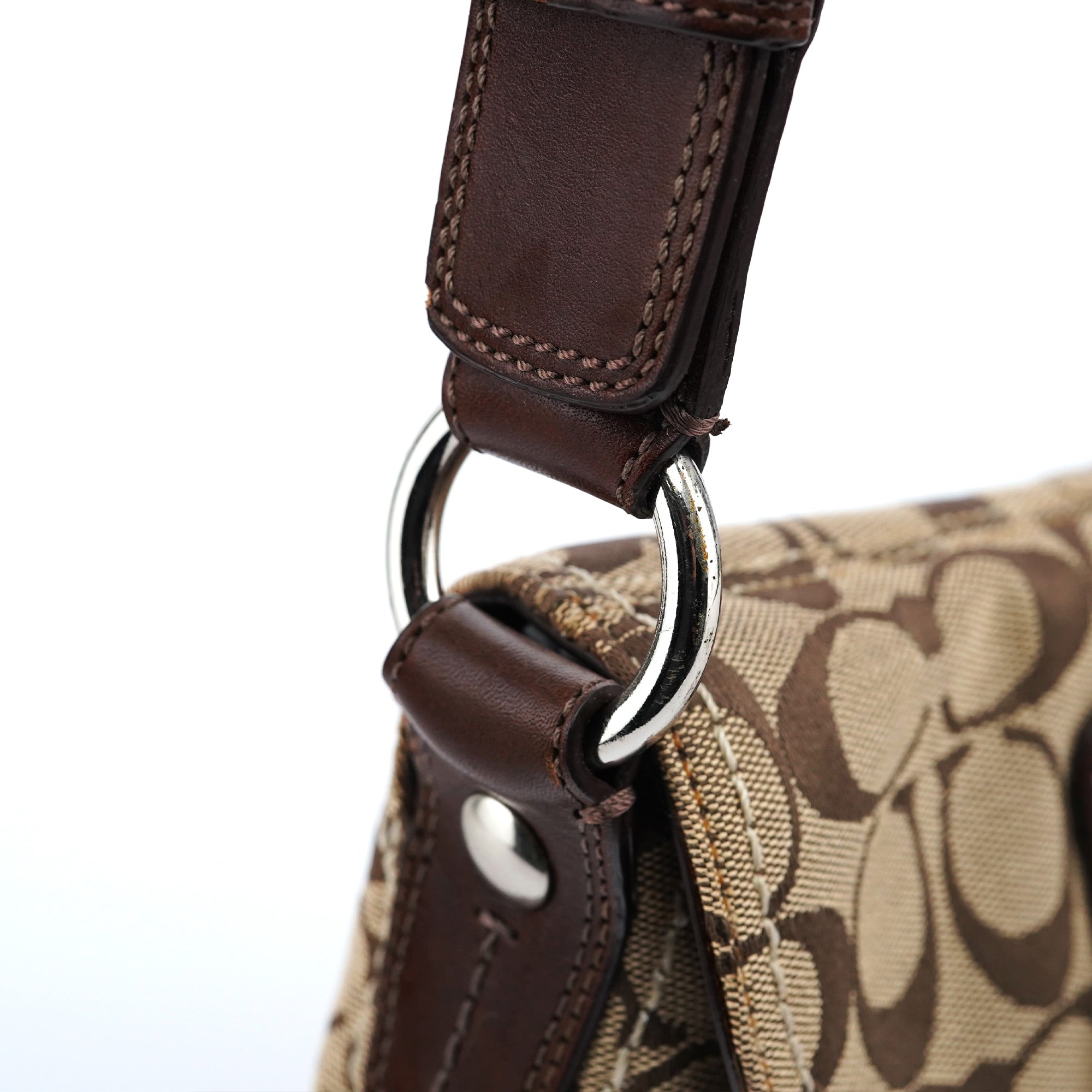 11860 Beige Brown Signature C Soho Shoulder Bag