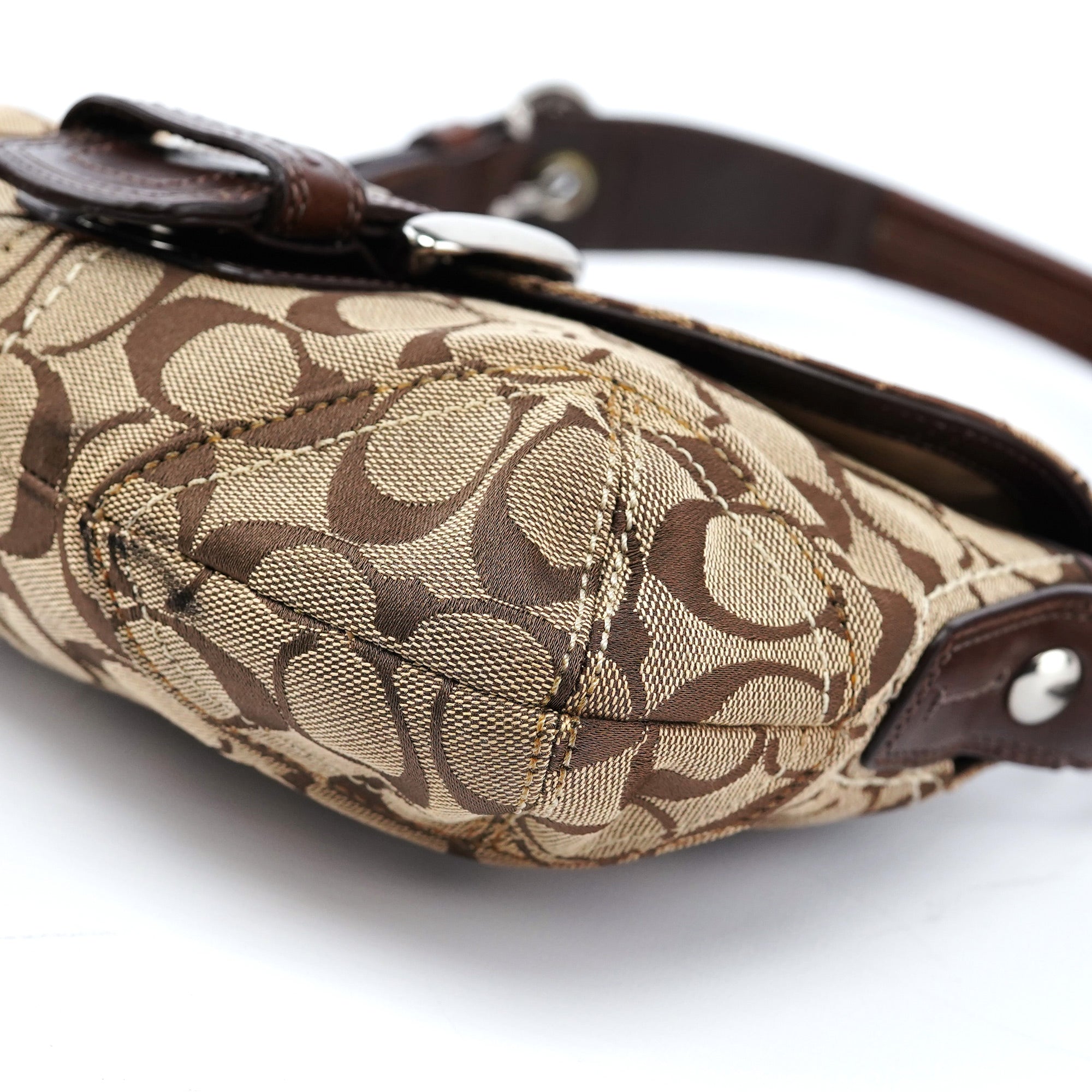 11860 Beige Brown Signature C Soho Shoulder Bag
