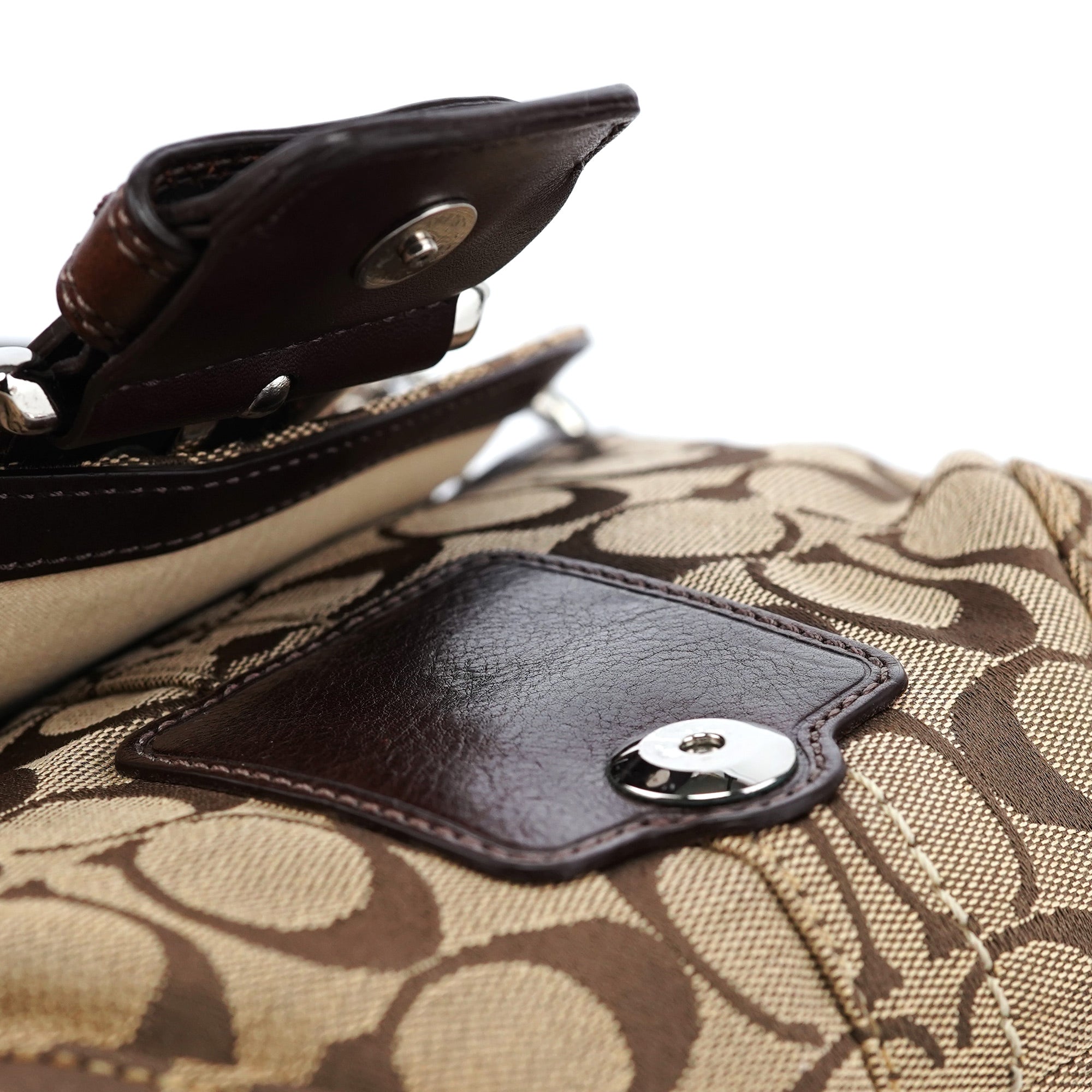 11860 Beige Brown Signature C Soho Shoulder Bag