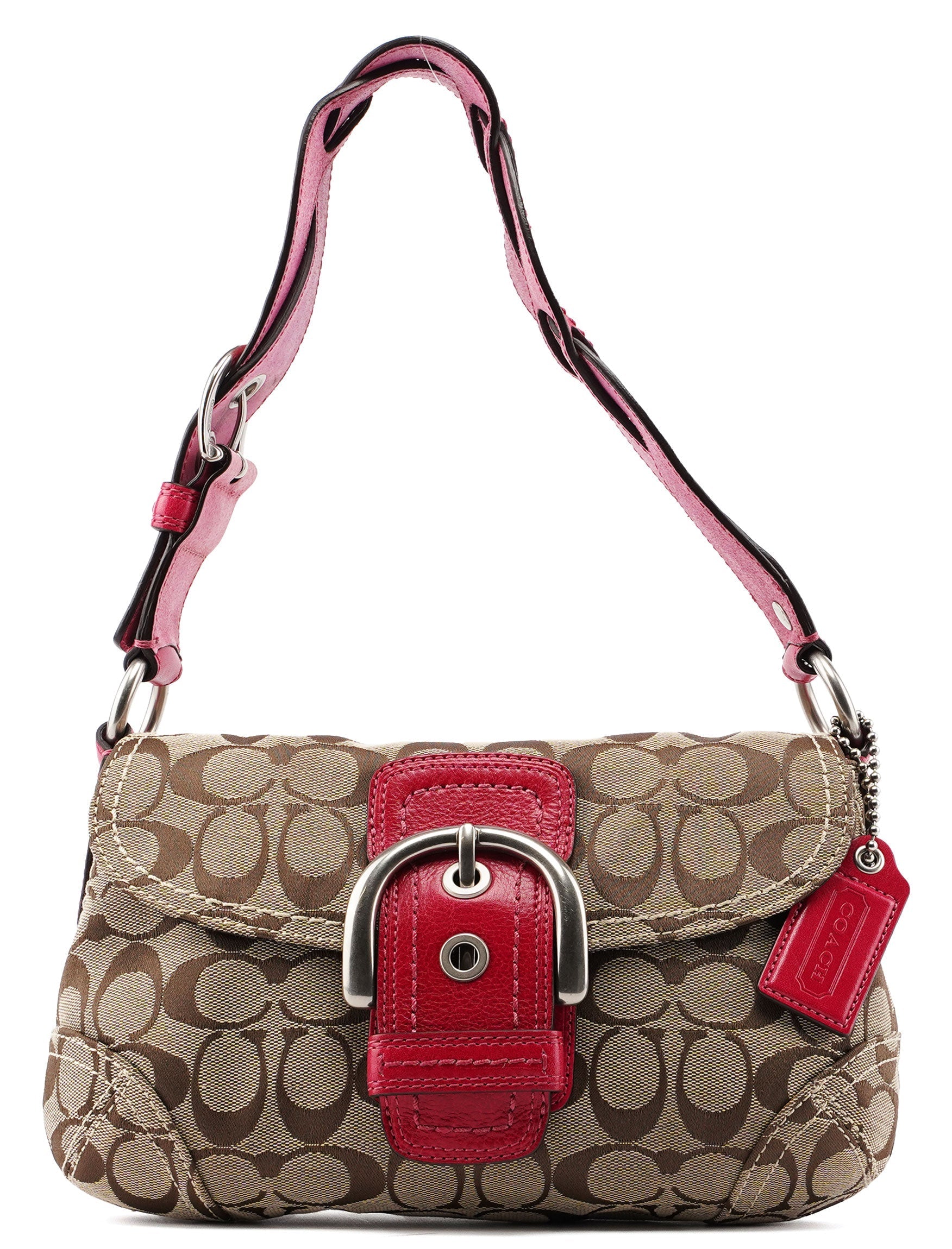 11860 Beige Pink Signature C Soho Shoulder Bag