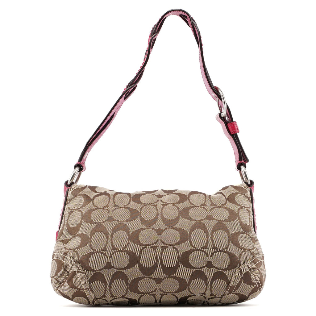 11860 Beige Pink Signature C Soho Shoulder Bag