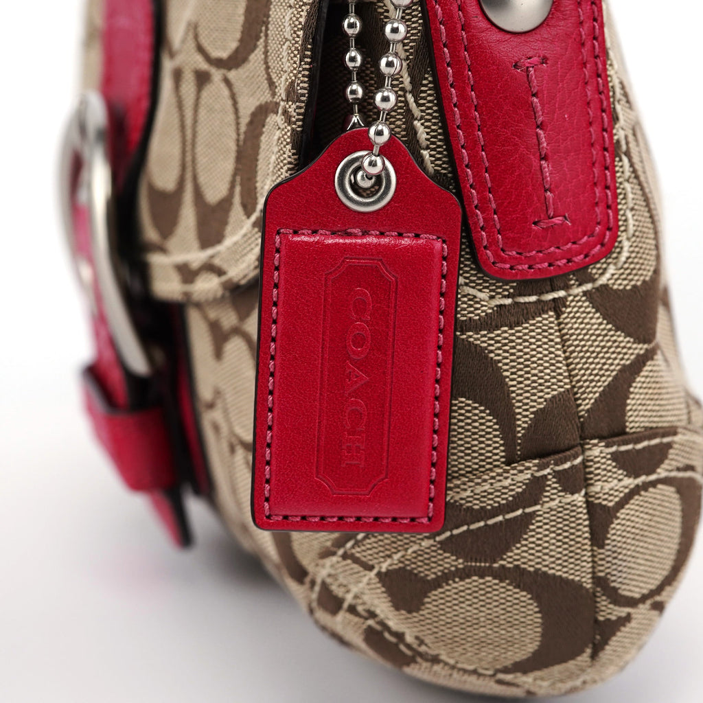 11860 Beige Pink Signature C Soho Shoulder Bag