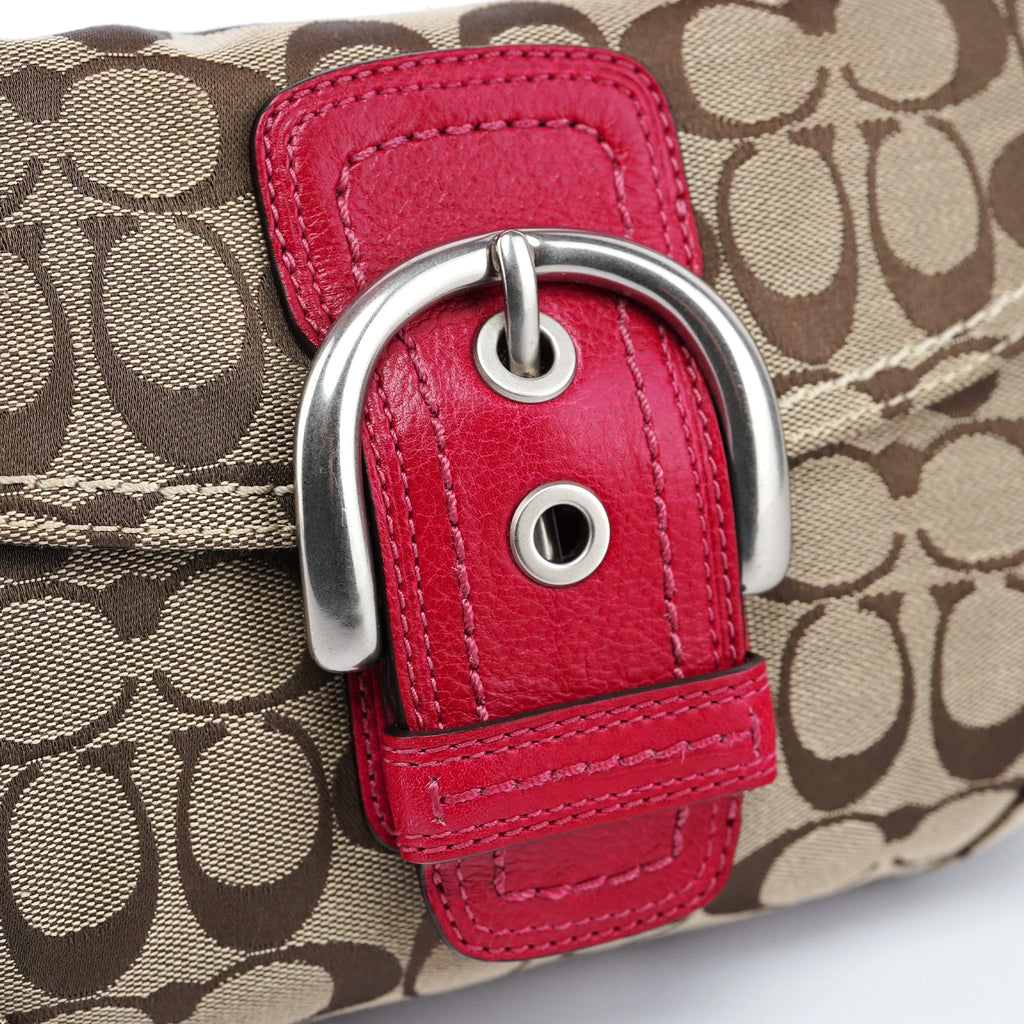 11860 Beige Pink Signature C Soho Shoulder Bag