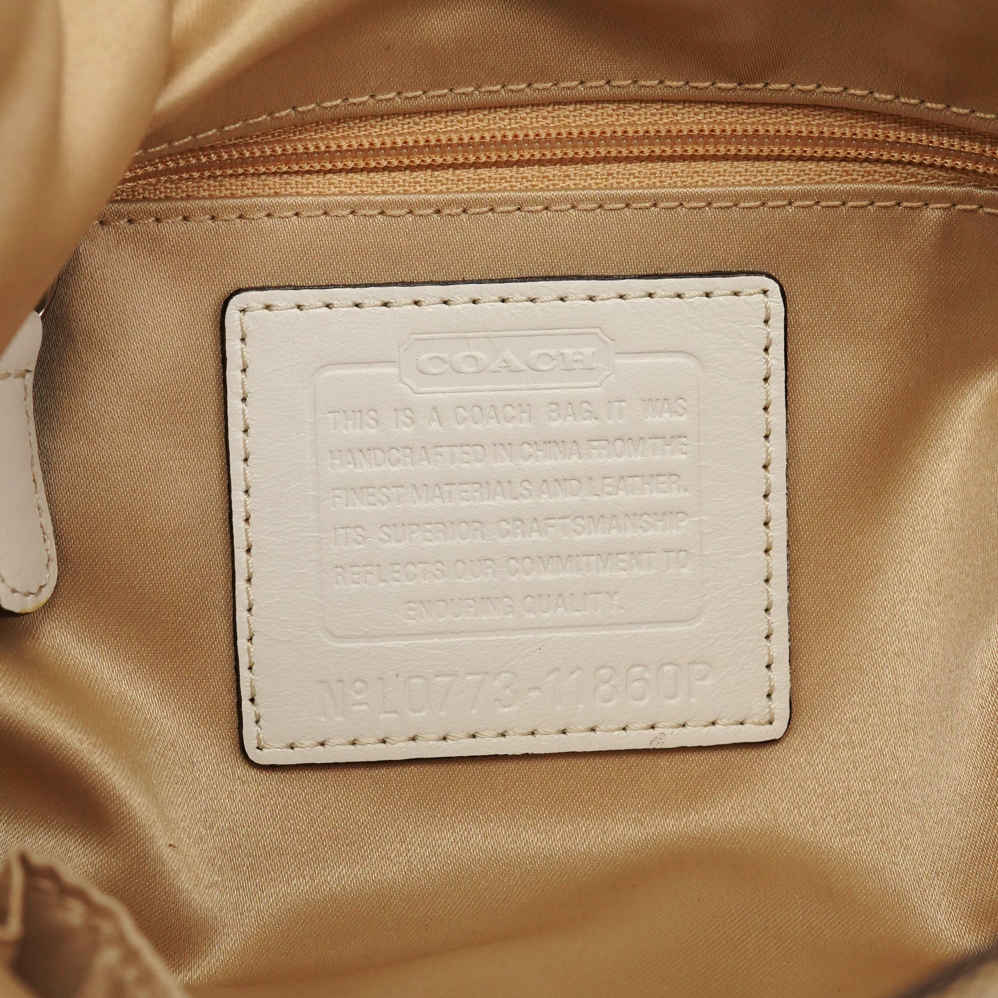 11860 Beige White Soho Shoulder Bag