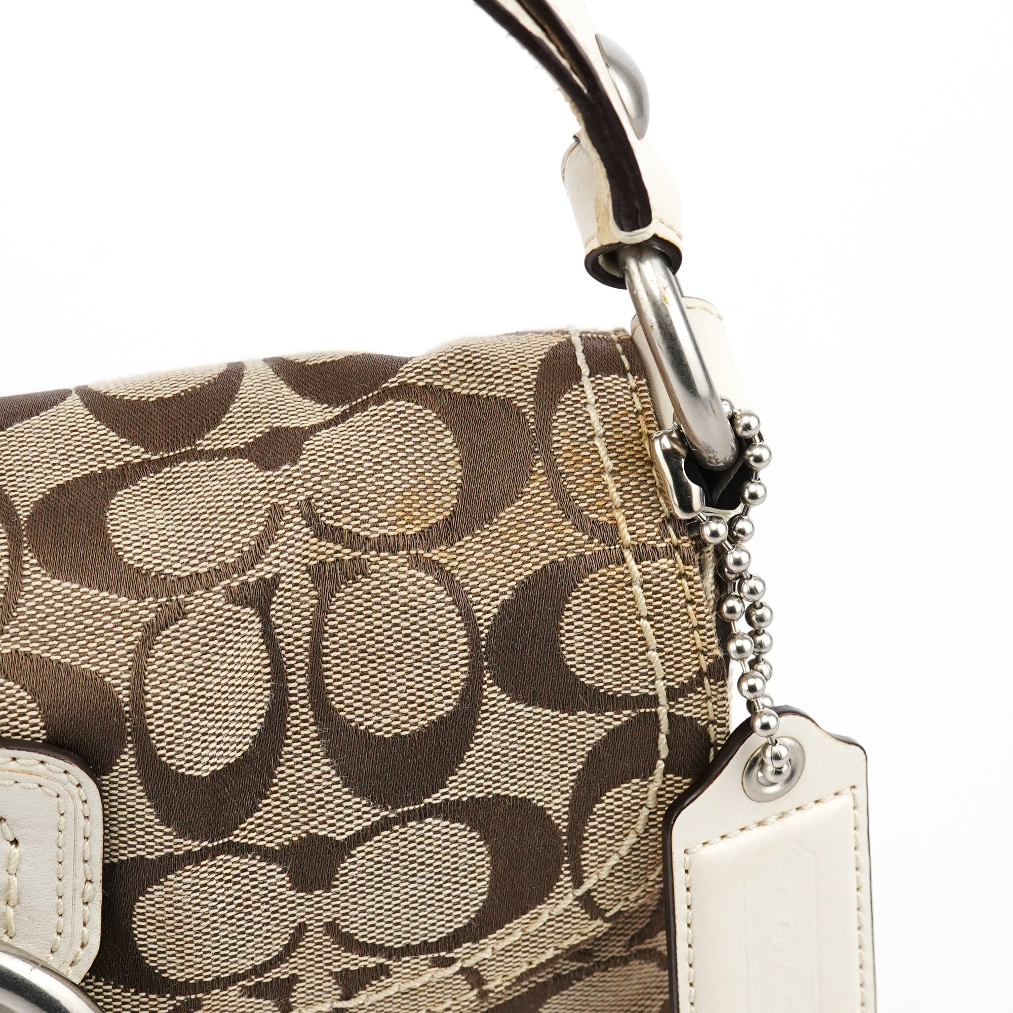 11860 Beige White Soho Shoulder Bag