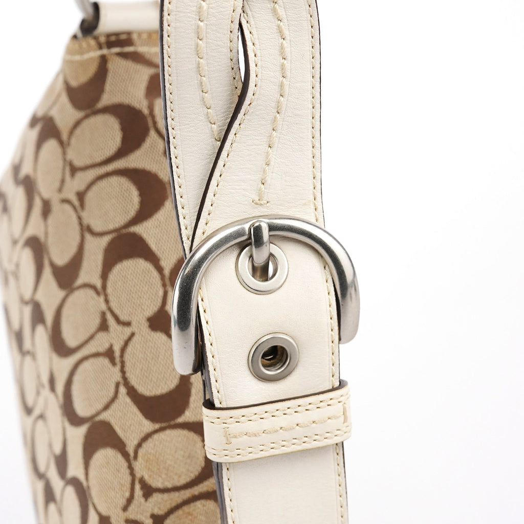 11860 Beige White Soho Shoulder Bag
