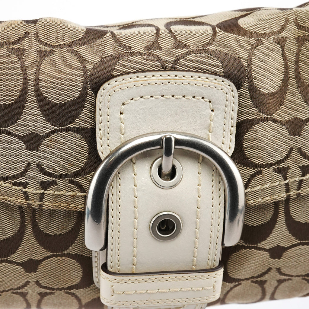 11860 Beige White Soho Shoulder Bag