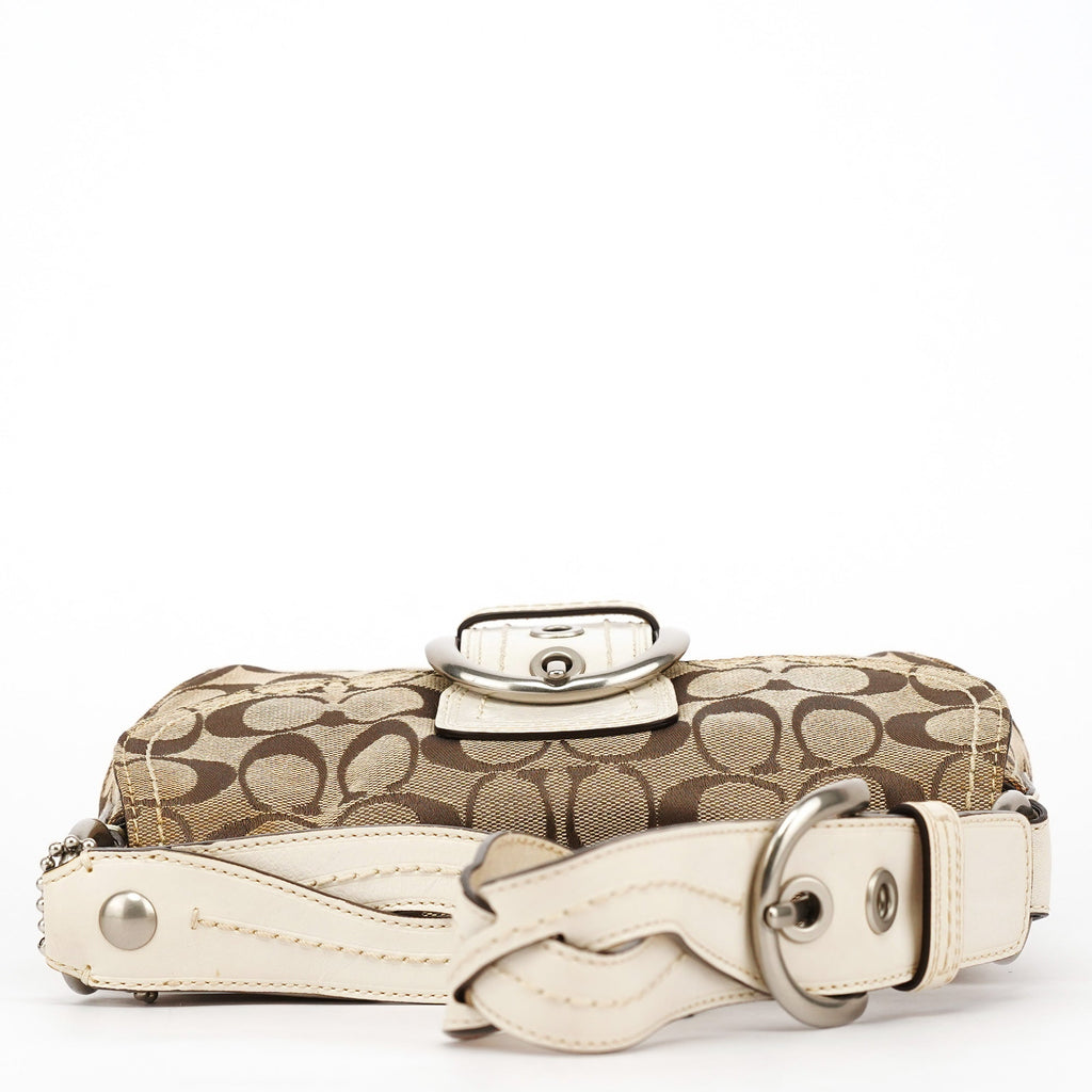11860 Beige White Soho Shoulder Bag