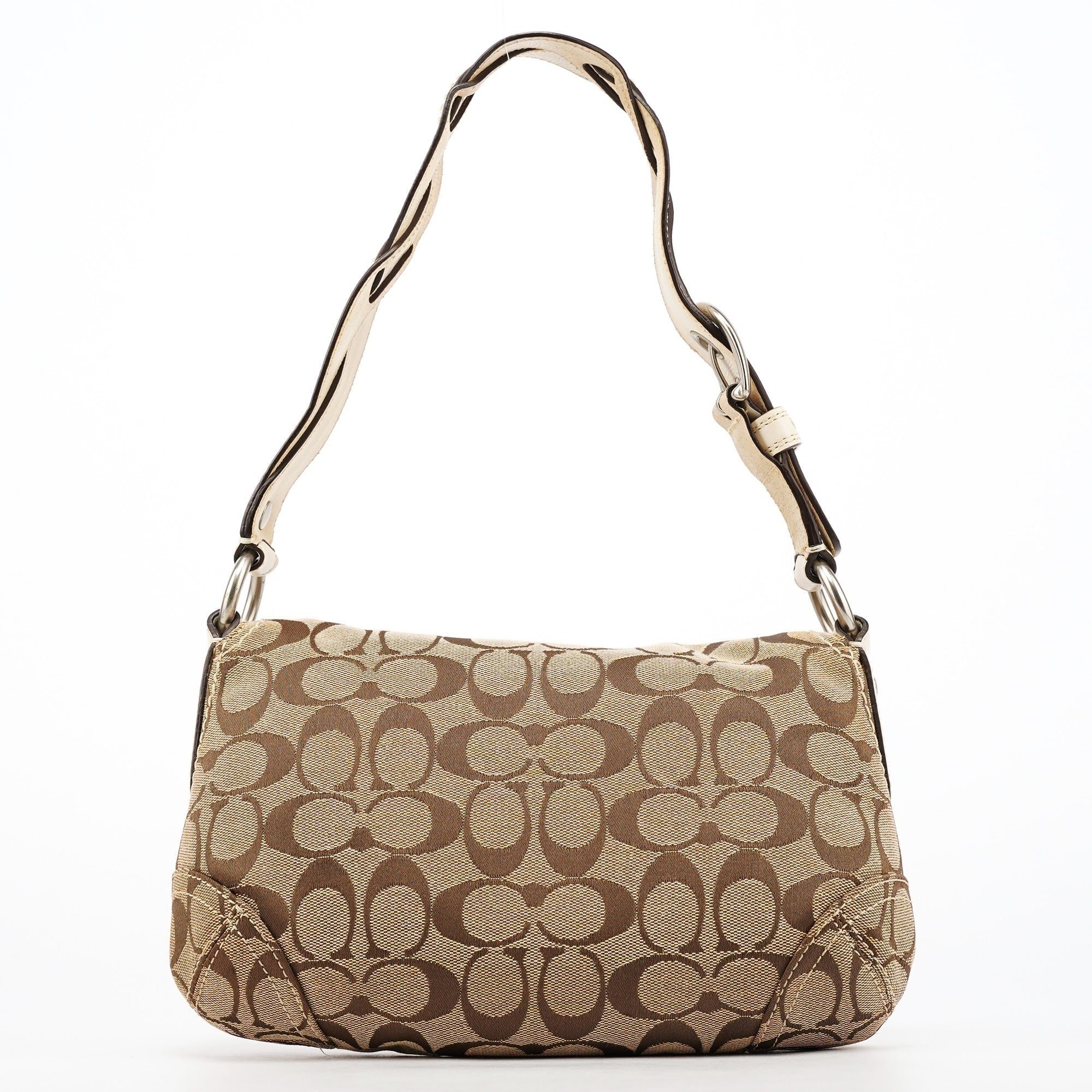 11860 Beige White Soho Shoulder Bag