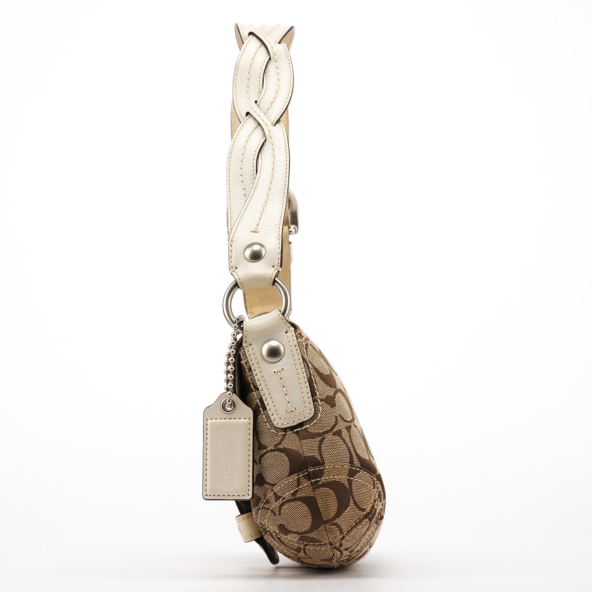 11860 Beige White Soho Shoulder Bag